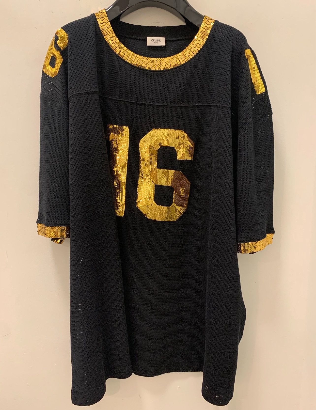 Celine 16 Embroidered T-Shirt in Jersey Mesh Black Size US XXL / EU 58 / 5 - 3 Thumbnail