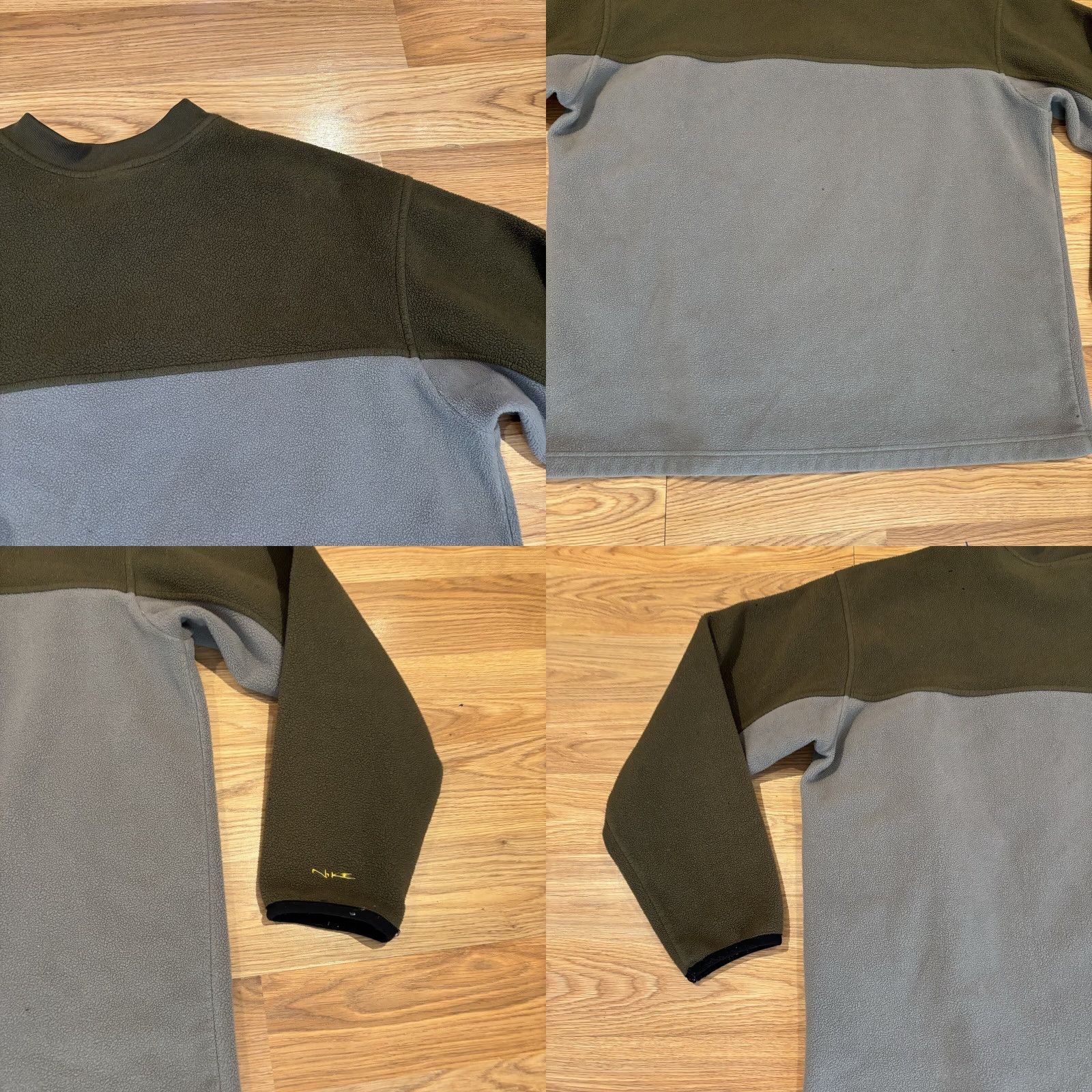 Nike VINTAGE Nike Sweatshirt V-Neck Fleece Pullover Green Gray Size XL Mens Sweatshirt 90s Retro Logo Size US XL / EU 56 / 4 - 9 Thumbnail