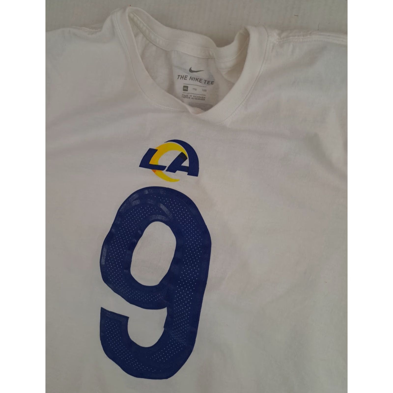 Nike VINTAGE Nike L A Rams T-Shirt Jersey Football Printed Crew Neck Short Sleeve 2XL White Adult Unisex Nike Shirt Size US XXL / EU 58 / 5 - 3 Thumbnail