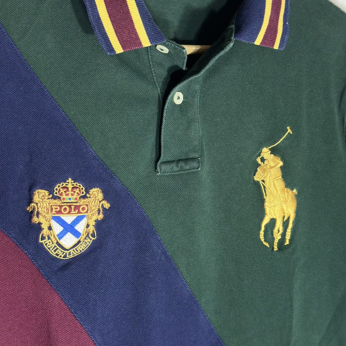 Polo Ralph Lauren Polo Ralph Lauren Big Pony Colorblock Crest Polo - Medium Size US M / EU 48-50 / 2 - 3 Thumbnail