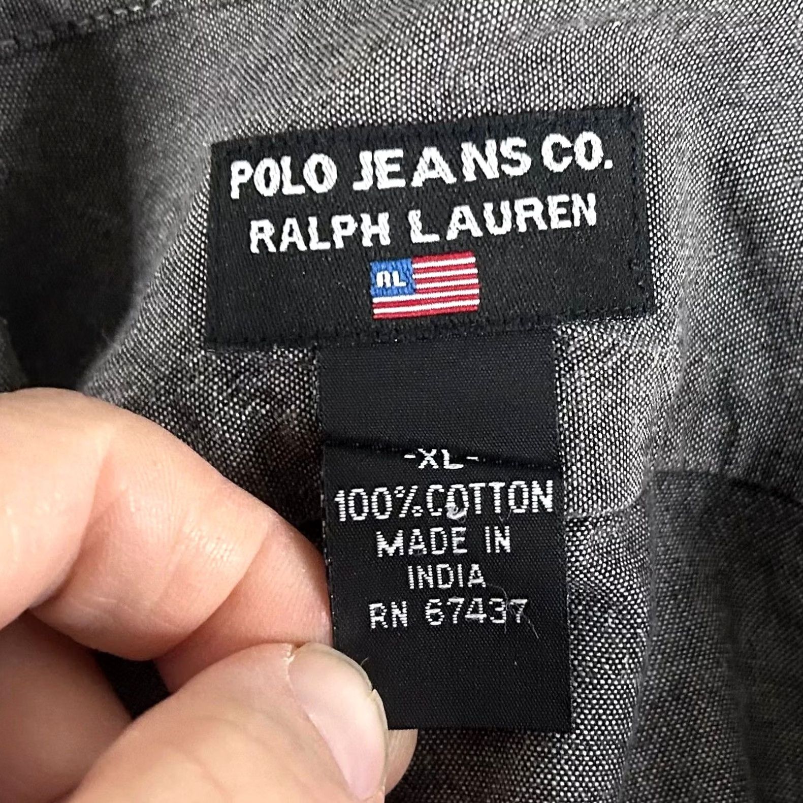 Ralph Lauren Ralph Lauren Polo Jeans Co Shirt XL Gray Chambray Solid Workwear Button Front Size US XL / EU 56 / 4 - 3 Thumbnail