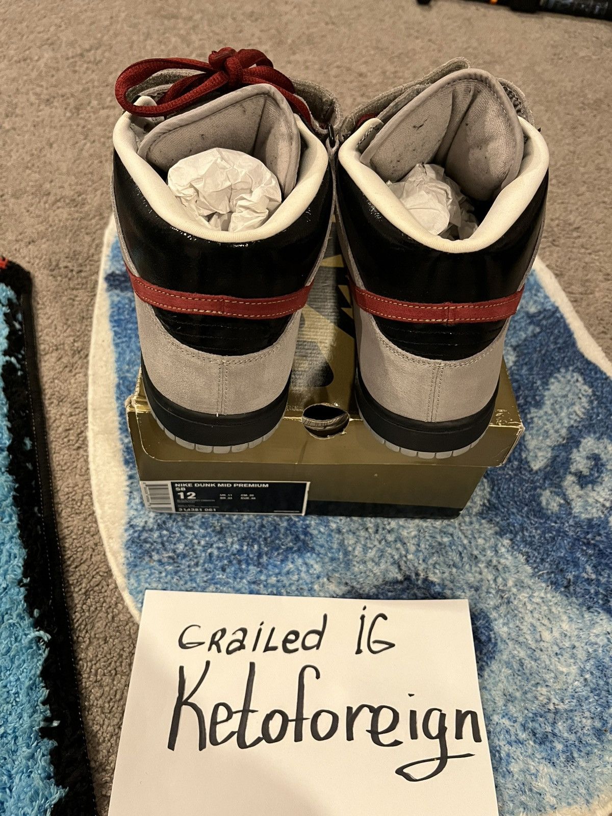 Jordan Brand × Vintage Nike Dunk High November Rain VNDS Grail 2007 last sale 525$+ Size US 12 / EU 45 - 3 Thumbnail