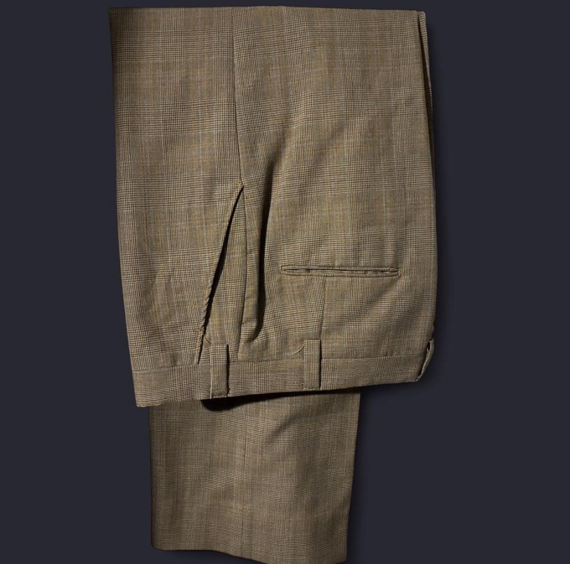 Vintage 3 Piece Suit Tan Pattern Size 40R - 3 Thumbnail