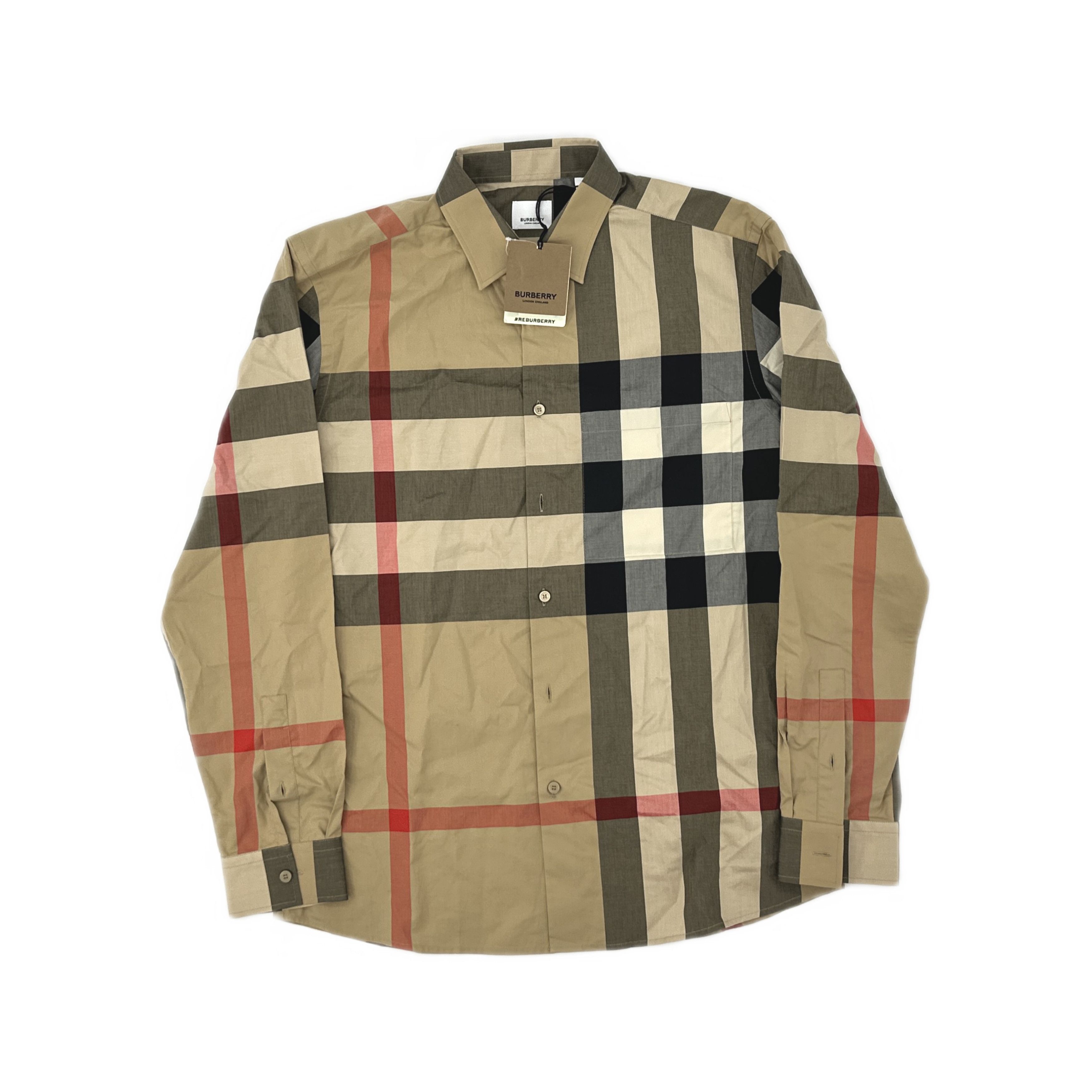 Burberry Burberry Archive Beige Check Button Up Shirt Size L Size US L / EU 52-54 / 3 - 1 Thumbnail