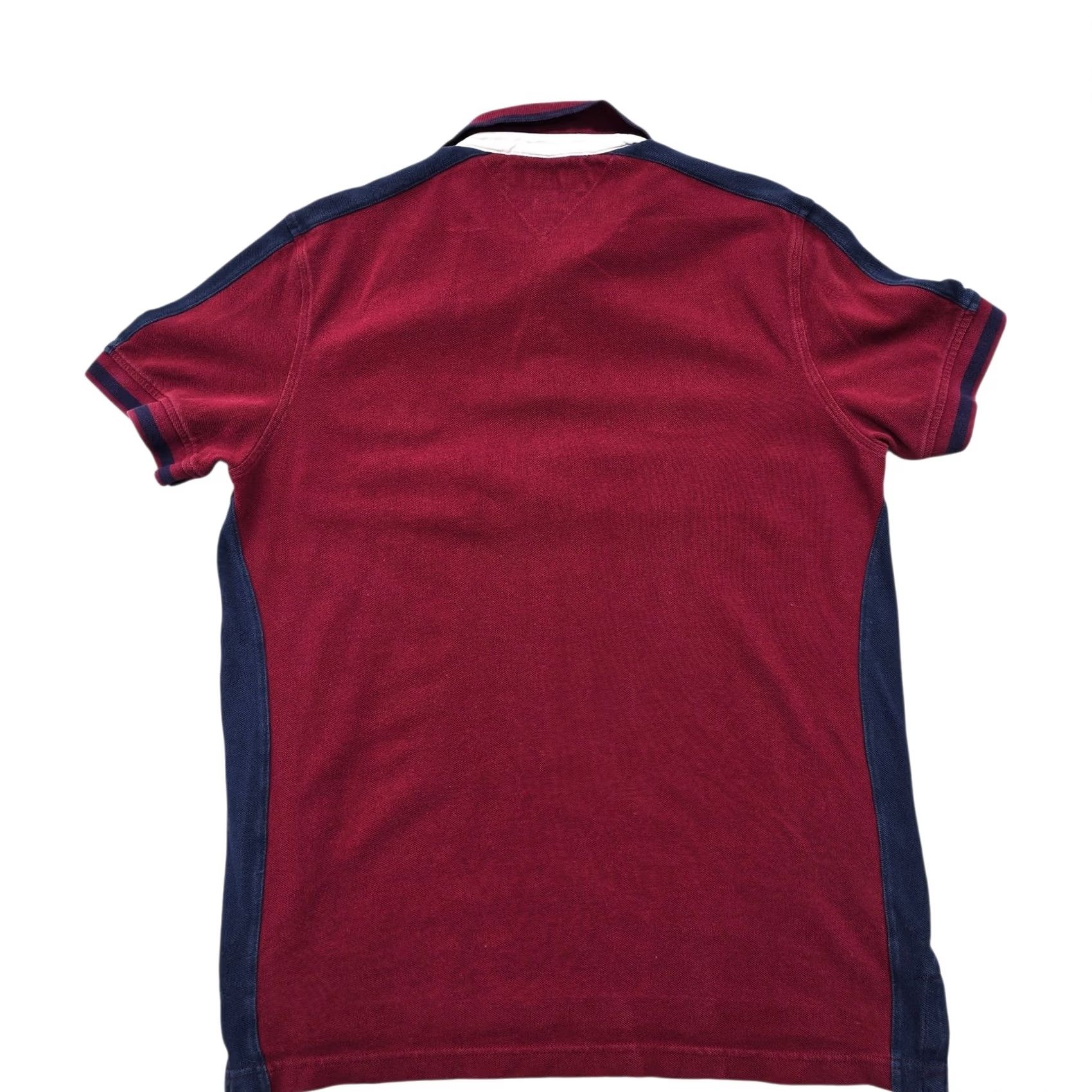 Tommy Hilfiger Tommy Hilfiger Men’s L Burgundy/Navy Colorblock Polo Cotton L/G Shirt Size US L / EU 52-54 / 3 - 2 Thumbnail