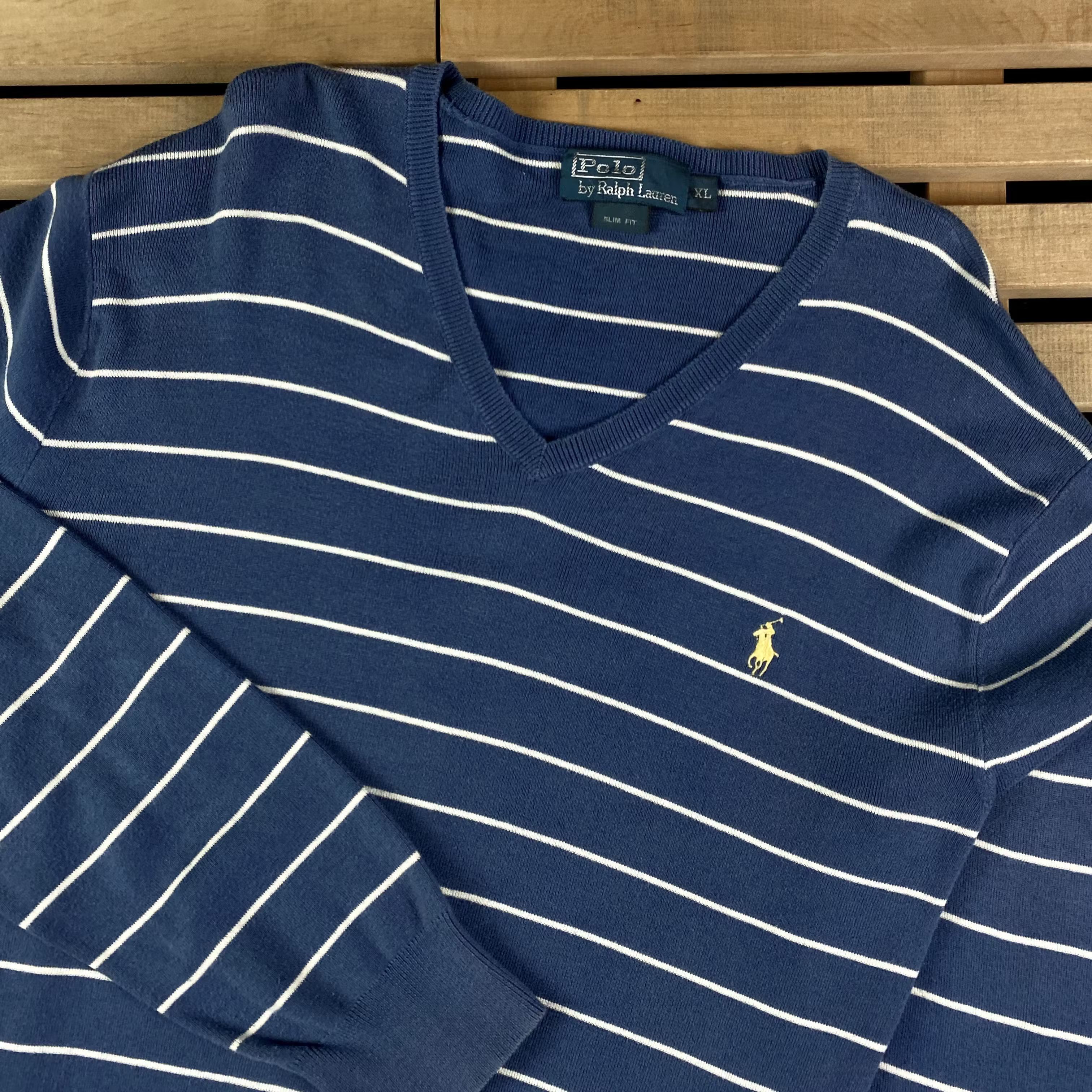 Polo Ralph Lauren × Ralph Lauren × Vintage Mens Long Sleeve Jumper V Neck Ralph Lauren Vintage Size XL Size US XL / EU 56 / 4 - 2 Thumbnail