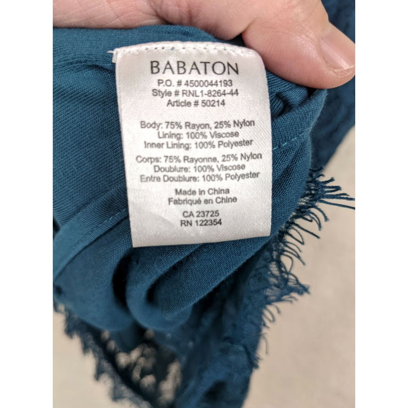 Vintage Babaton Dress Blue Floral Lace Lined Knee Length Zip Back Crew Neck Short Sleeve A-Line Womens 00 Size 24" / US 00 / IT 34 - 3 Thumbnail