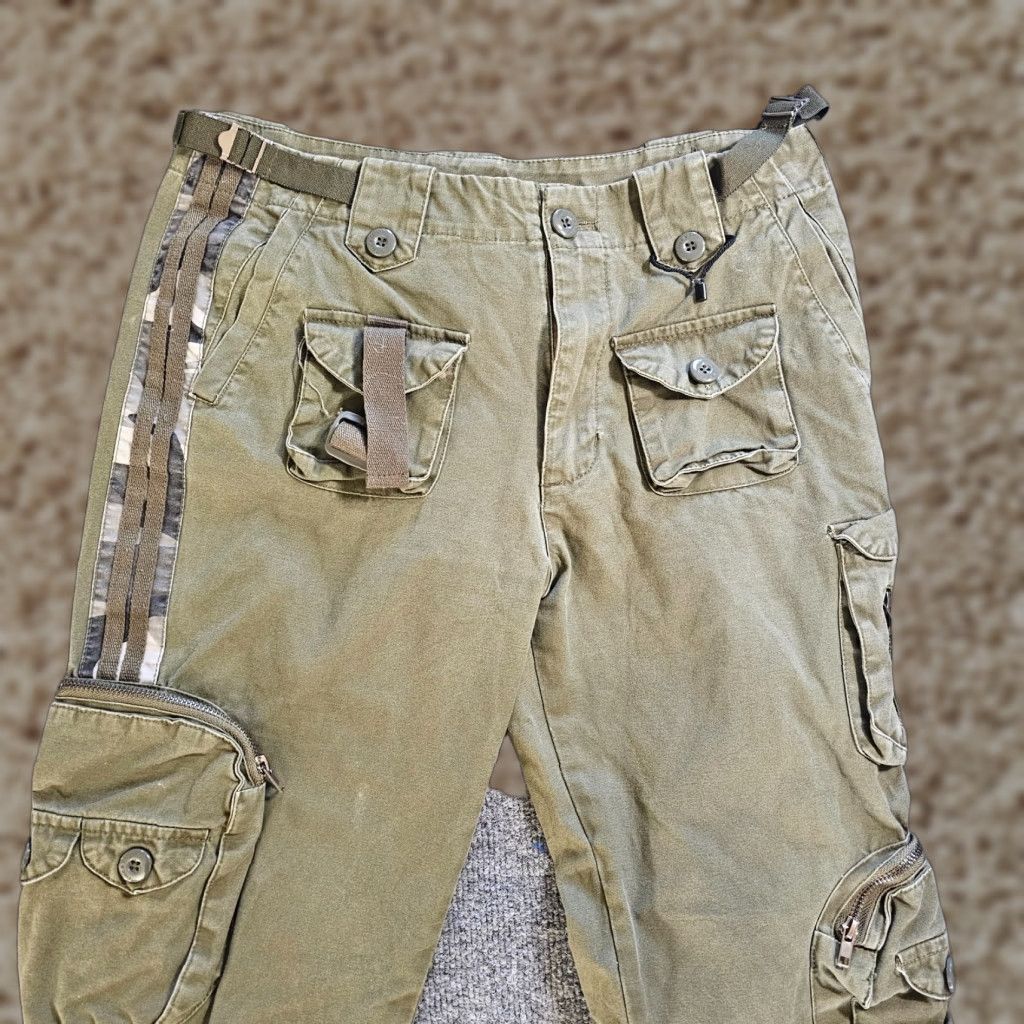 Vintage Free Knight Pants Mens 31 Green Cargo Tactical Military Zippers Pockets Casual Size US 31 - 1 Thumbnail