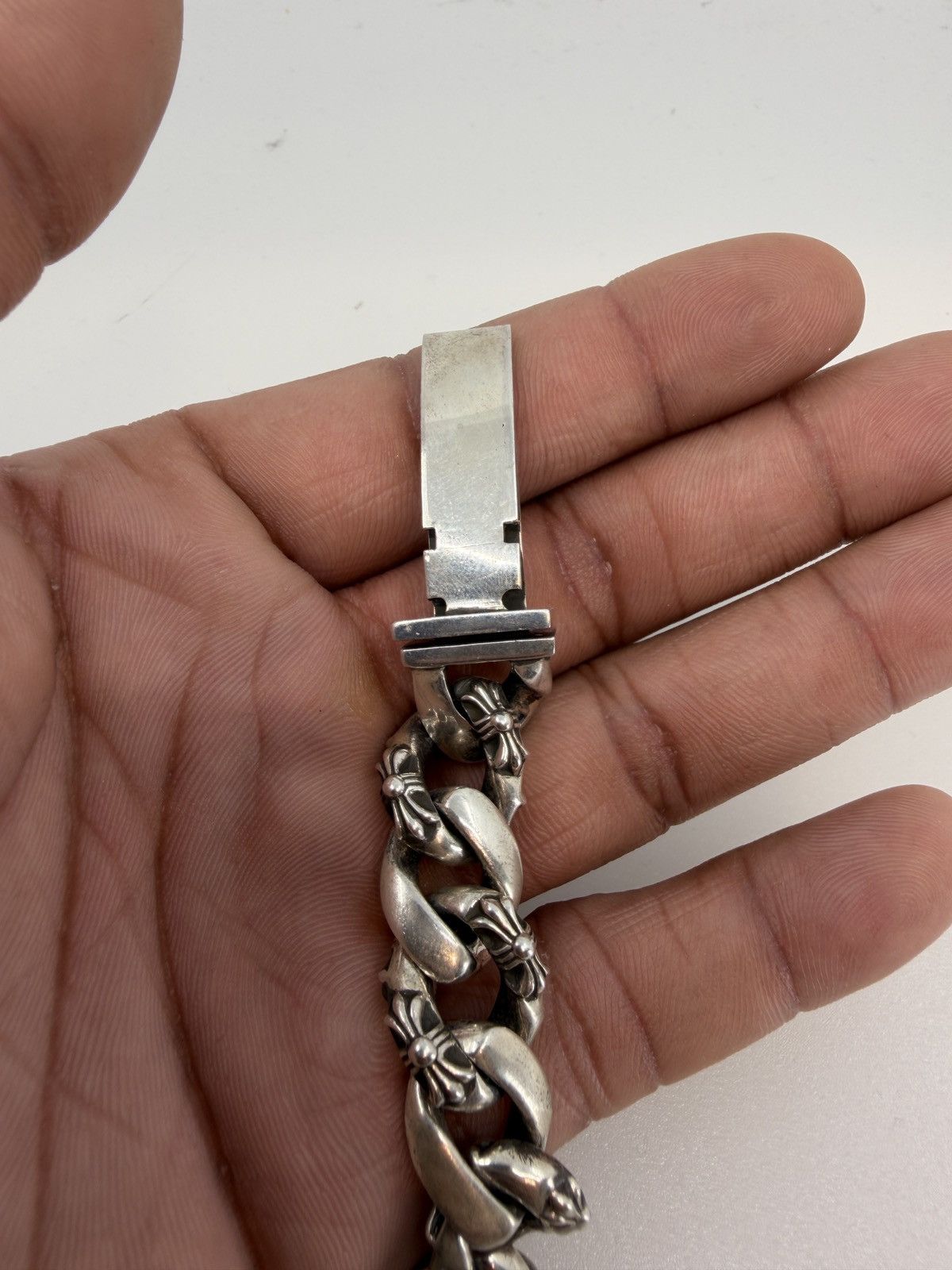 Chrome Hearts Chrome Hearts Silver Floral Cross Fancy Link Bracelet Size ONE SIZE - 5 Thumbnail