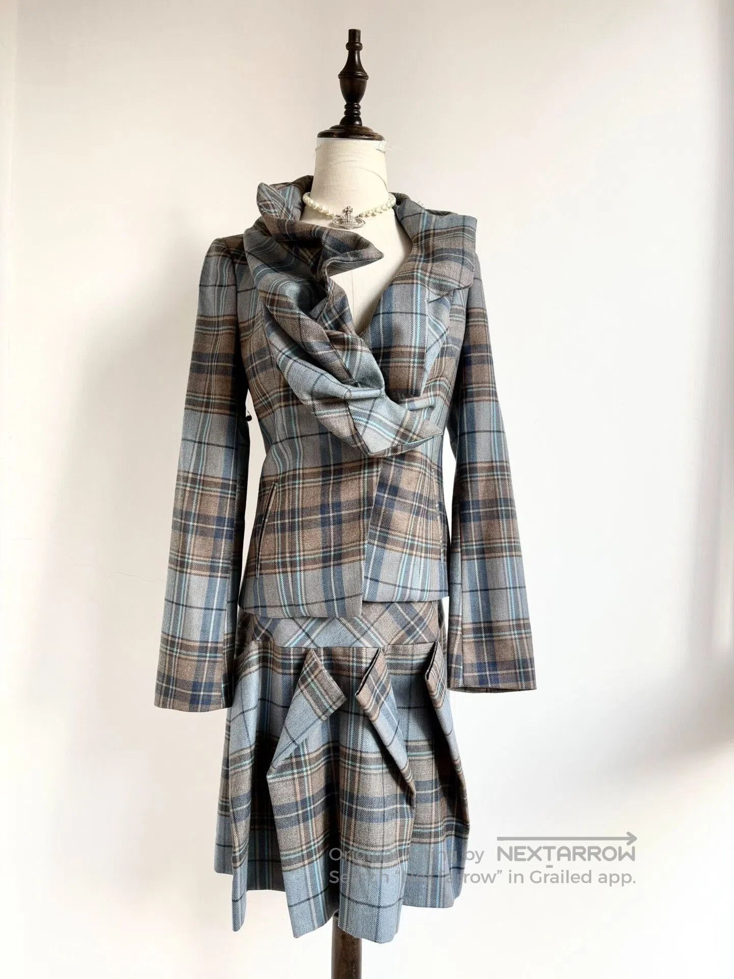 Vivienne Westwood Vivienne Westwood Gray Blue Check Set. Size S / US 4 / IT 40 - 1 Thumbnail