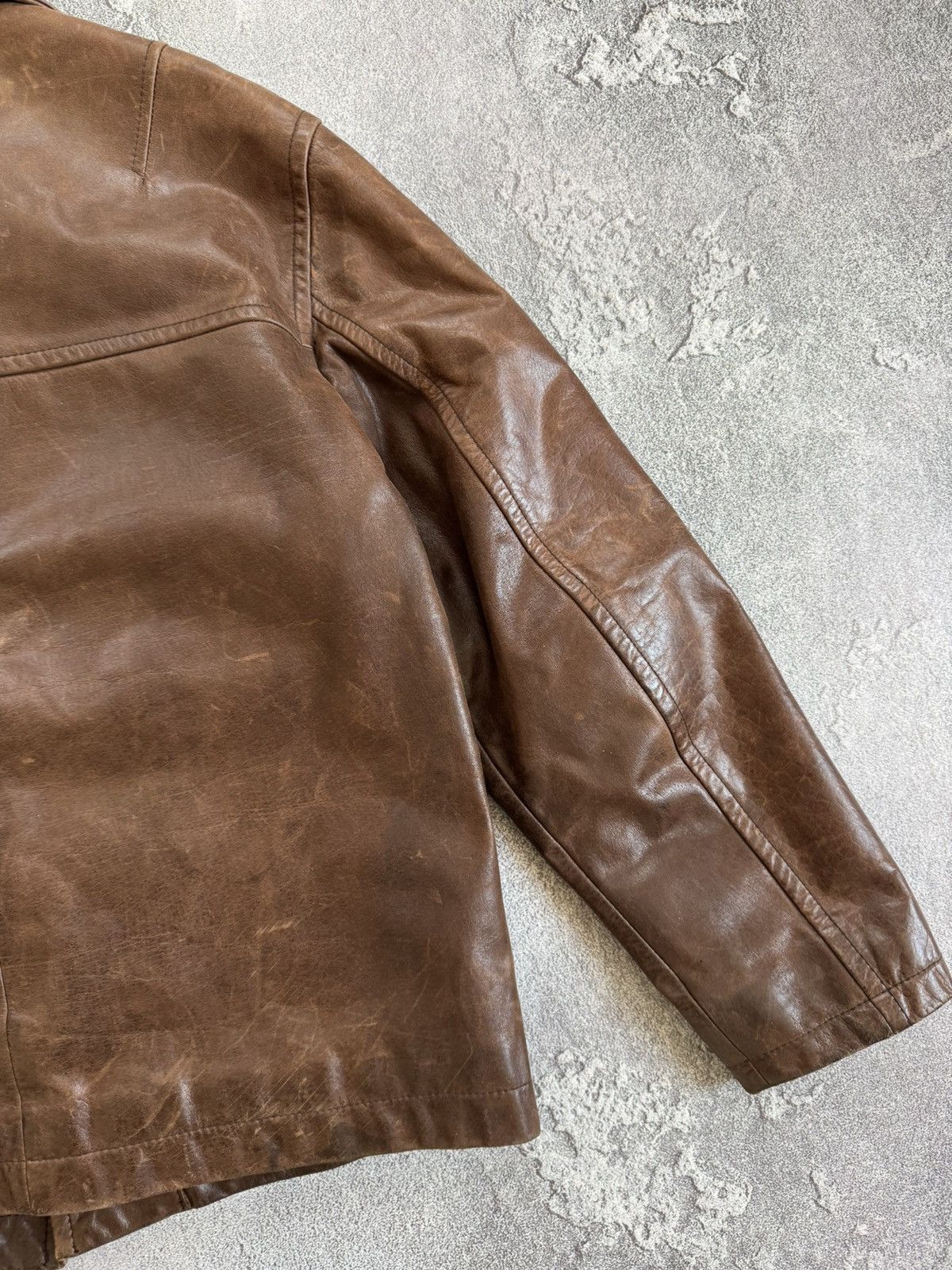 Strellson × Vintage Stellson Leather M aviator bomber pilot jacket coat brown Size US S / EU 44-46 / 1 - 18 Thumbnail