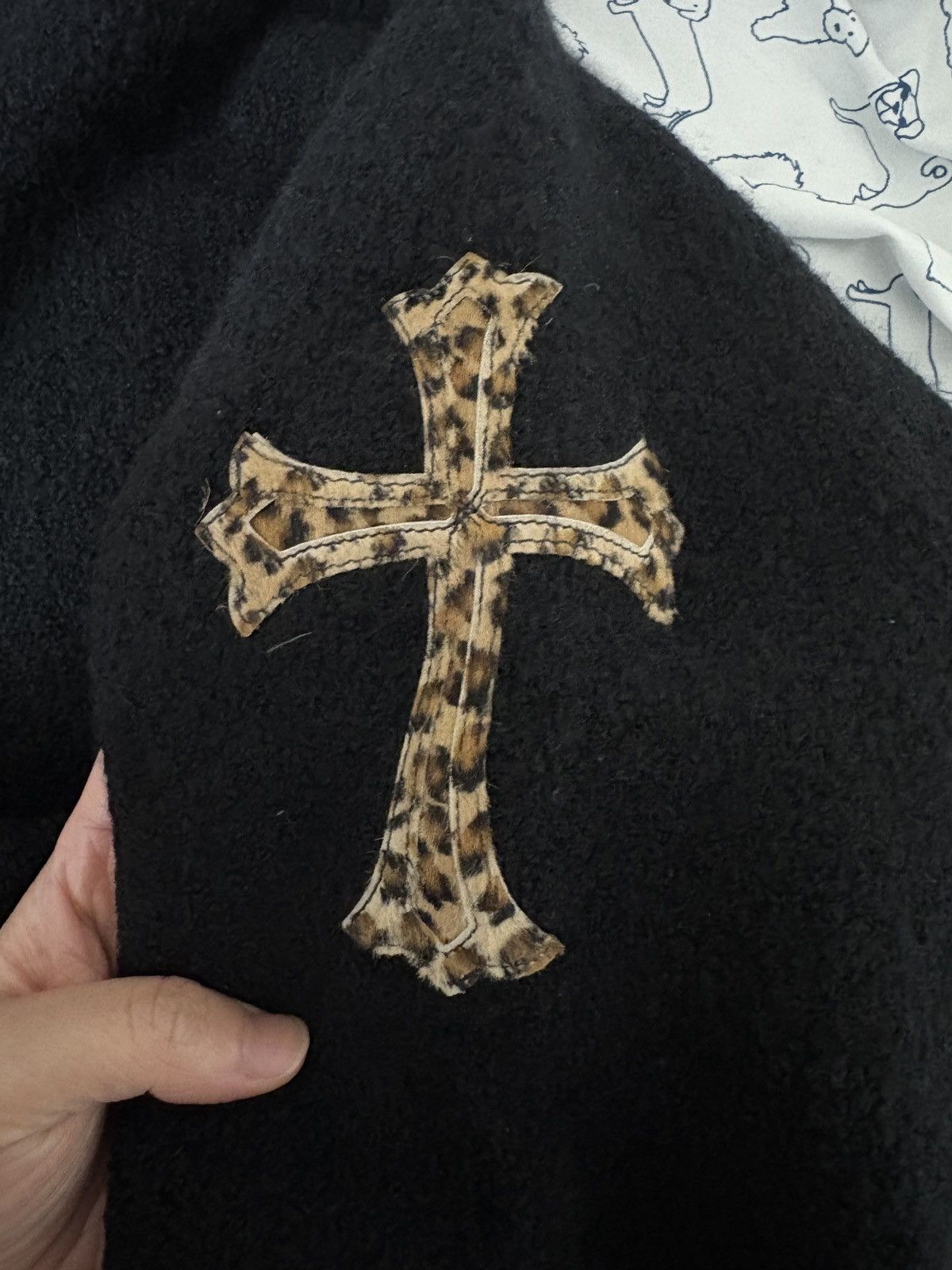 Chrome Hearts Chrome Hearts Leopard leather cross patch cashmere cardigan Size US M / EU 48-50 / 2 - 2 Thumbnail
