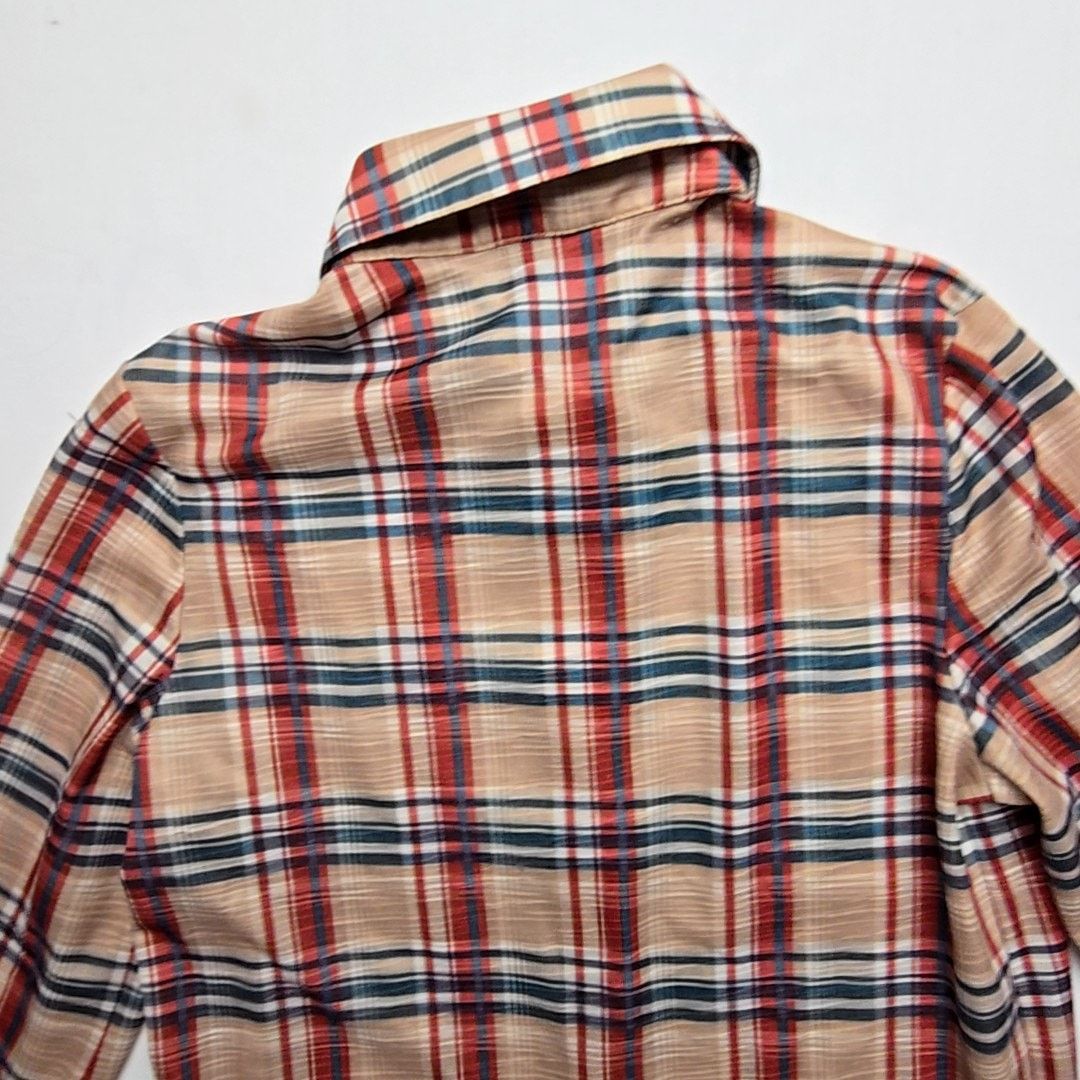Vintage Vintage Plaid Button-Up Beige Red Blue Checkered Small Shirt Size S / US 4 / IT 40 - 12 Thumbnail