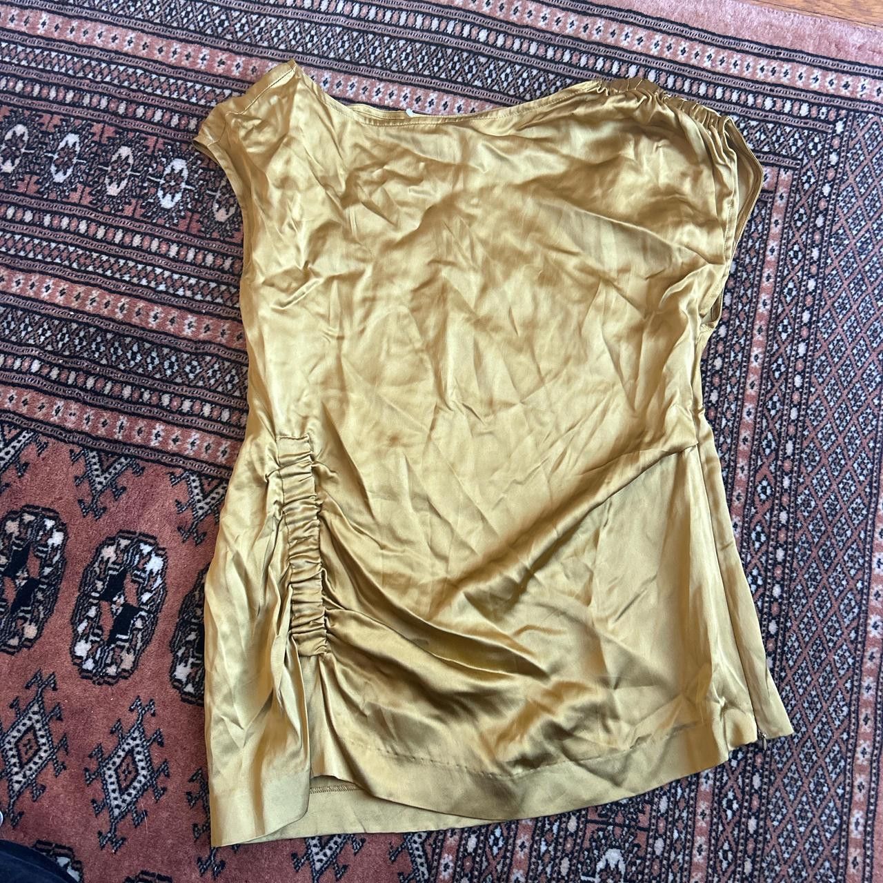 Dries Van Noten Dries Van Noten Gold Gathered Blouse Size XS / US 0-2 / IT 36-38 - 4 Thumbnail