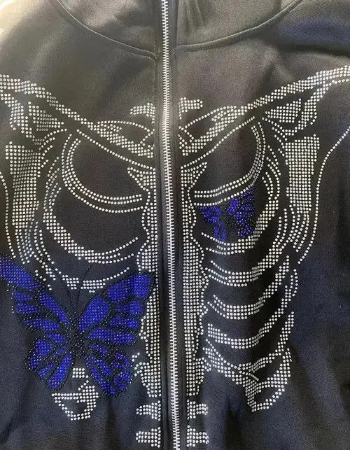 Japanese Brand Full Zip Up Hoodie Gothic Skeleton 🔥🔥🔥 Size US L / EU 52-54 / 3 - 3 Thumbnail