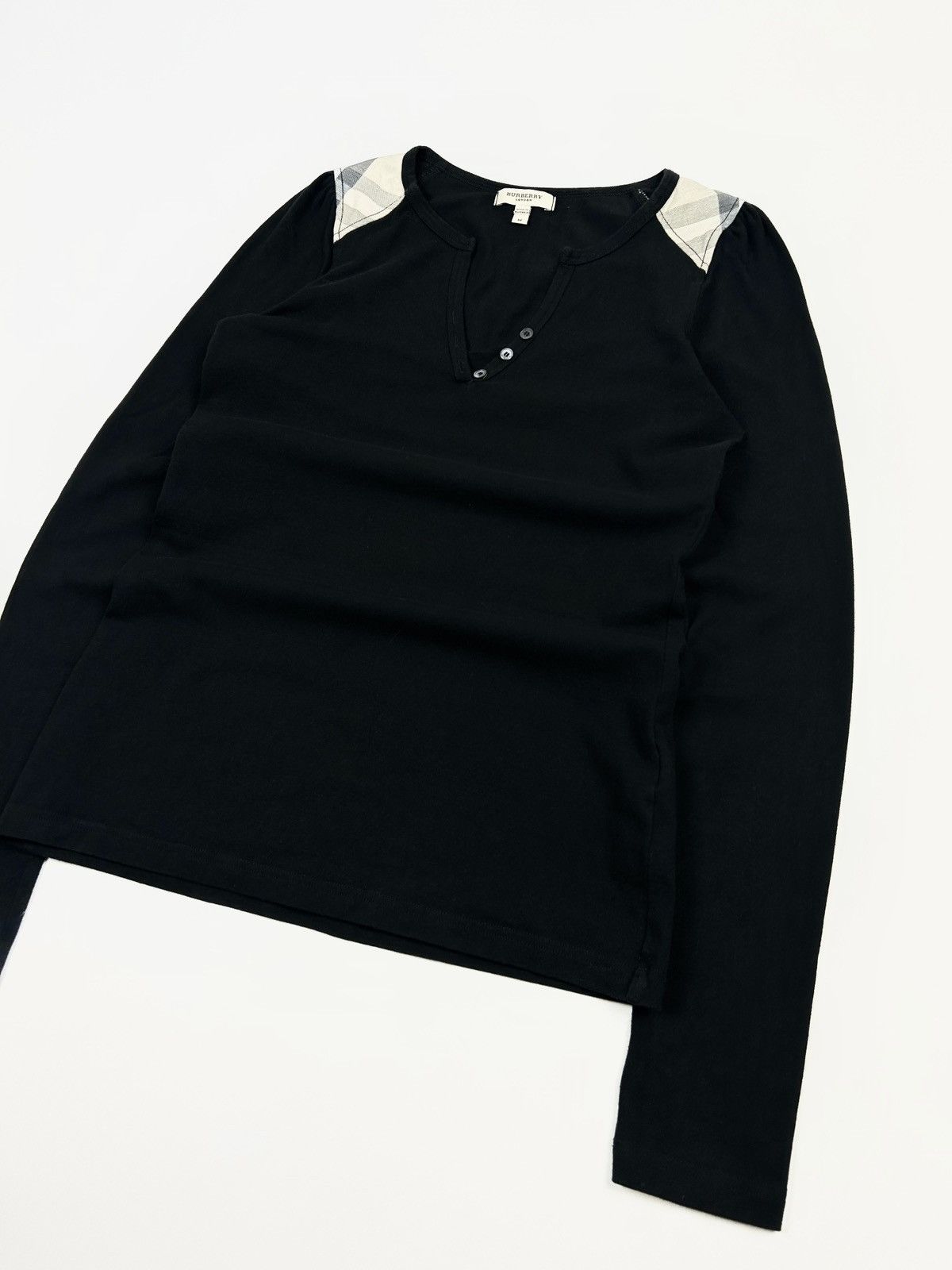 Burberry × Comme des Garcons × Dolce & Gabbana Burberry London long sleeve embroidered check blouse Size M / US 6-8 / IT 42-44 - 4 Thumbnail