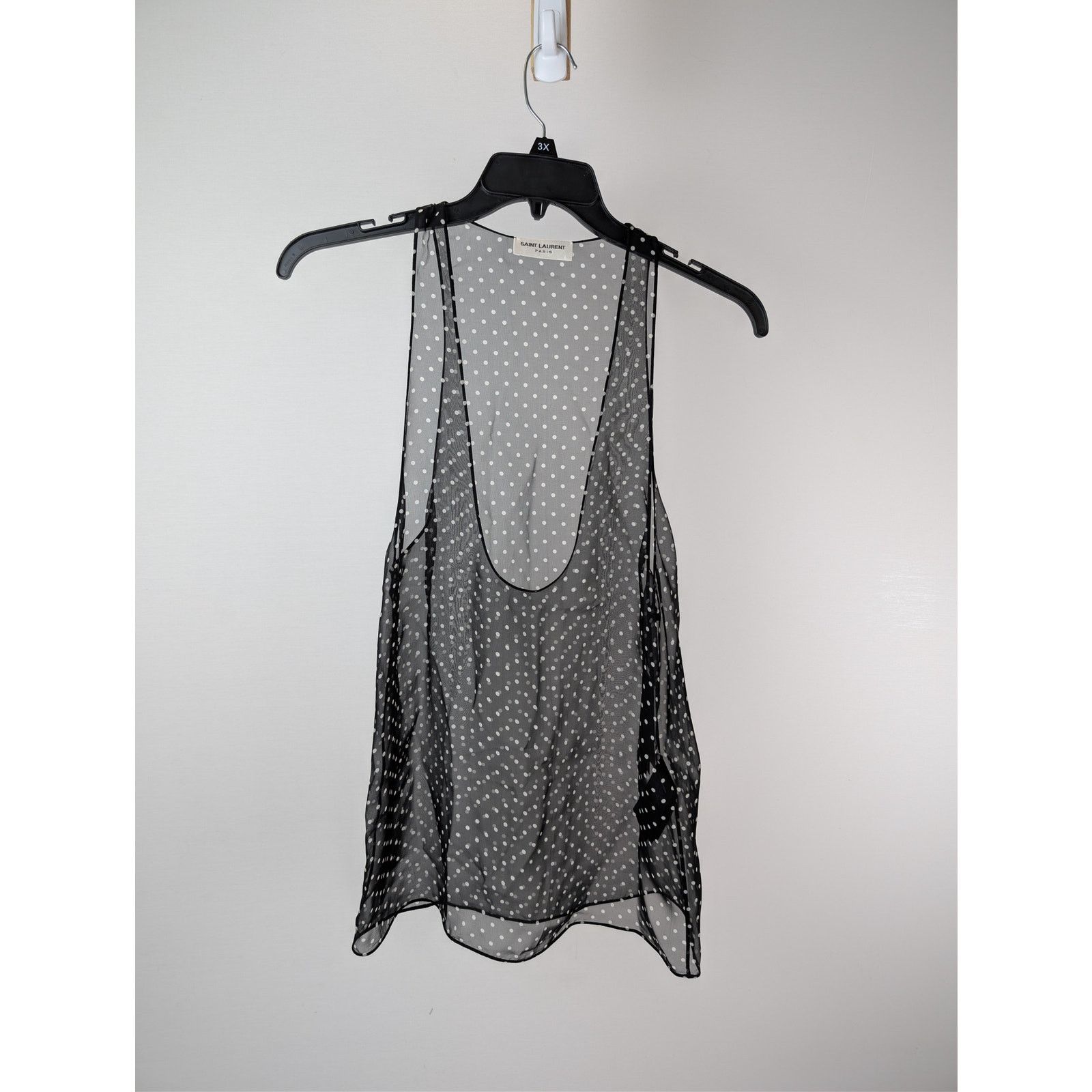 Saint Laurent Paris o1rshd1 Tank Tops / Moussseline Petit Pois in Noir Size US M / EU 48-50 / 2 - 1 Thumbnail