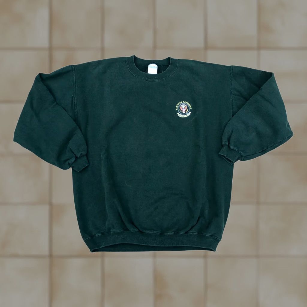 Gildan VINTAGE GILDAN Sweatshirt Crew Neck Mens LG Green 90s The White House Executive Residence Size US L / EU 52-54 / 3 - 1 Thumbnail