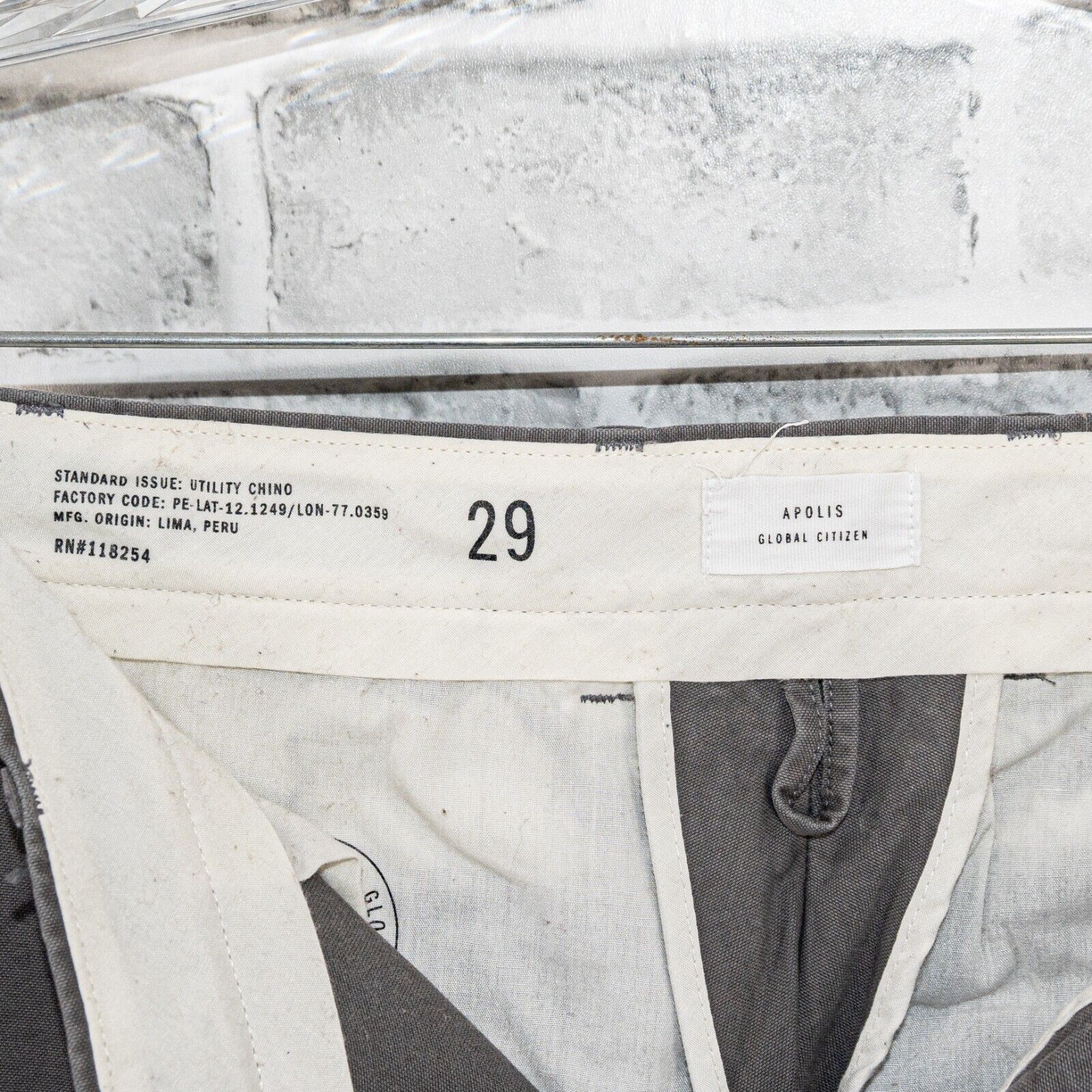 Apolis Apolis Men's Utility Chino Pants in Gray Cotton Size 29x25 Size US 29 - 3 Thumbnail