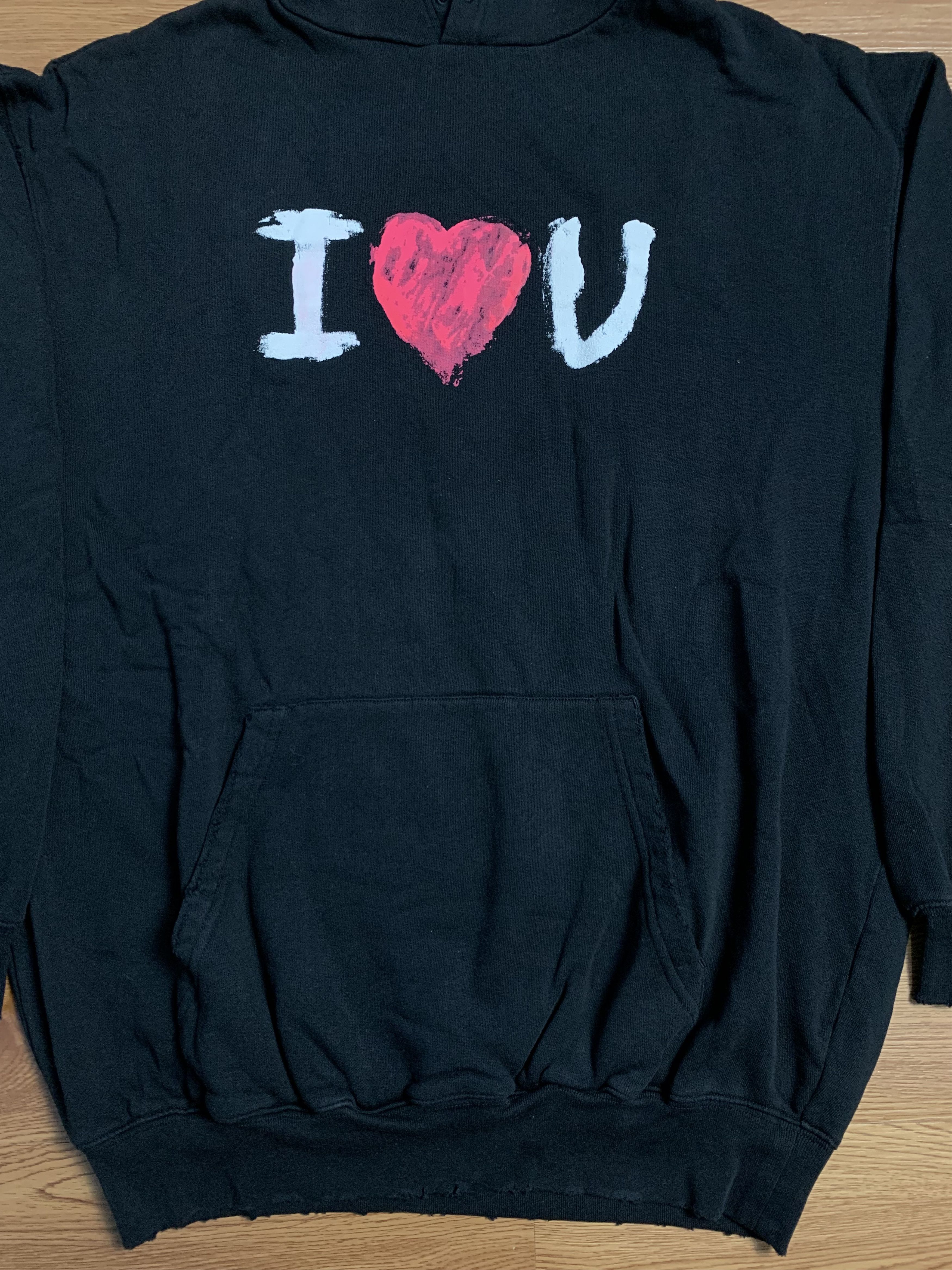 Balenciaga Balenciaga Love Distressed Hoodie Size US S / EU 44-46 / 1 - 3 Thumbnail