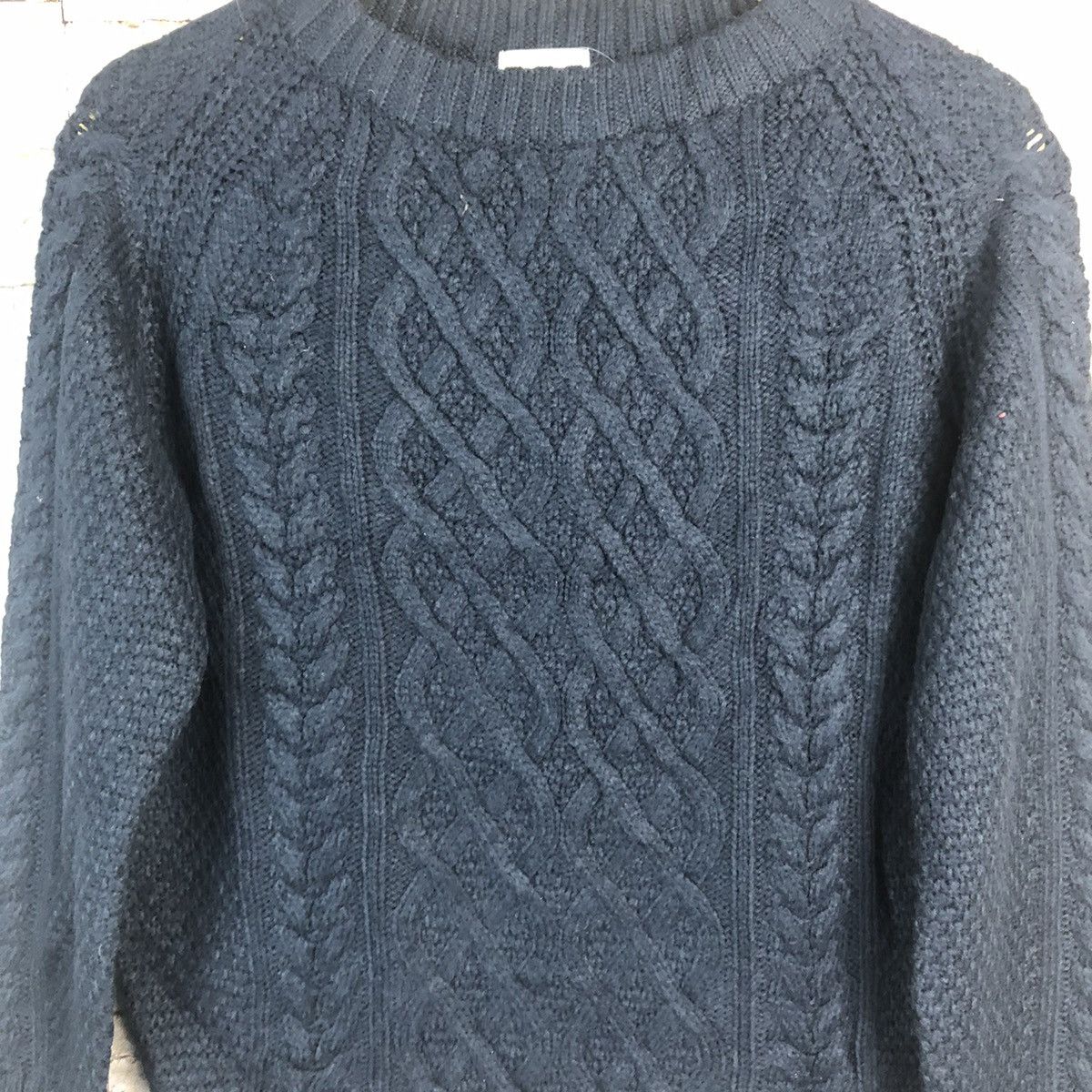Aran Isles Knitwear × GU GU Dark Blue aran isle cable Knitwear #A762 Size S / US 4 / IT 40 - 5 Thumbnail