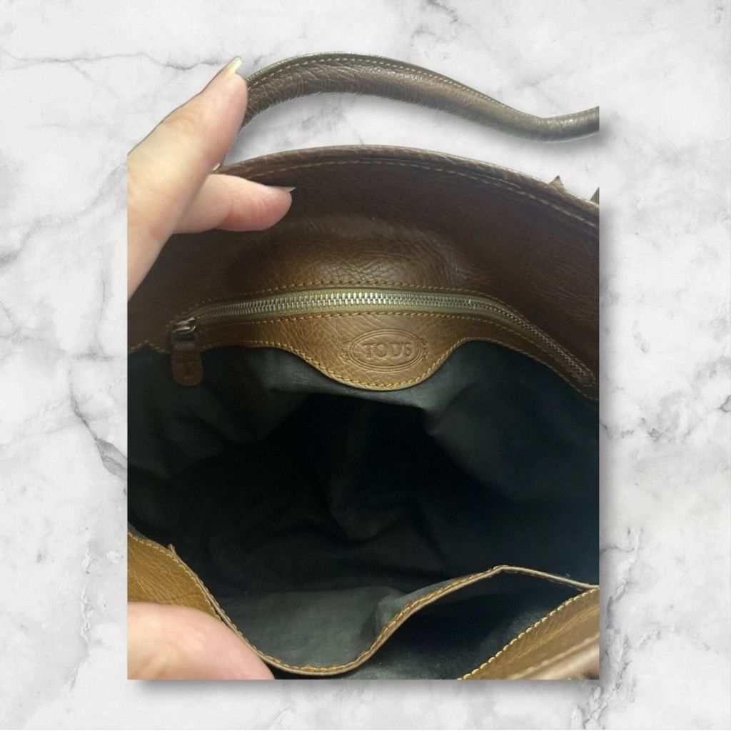 Tod's Tod's Brown Shoulder Bag with Polished Leather Size ONE SIZE - 7 Thumbnail