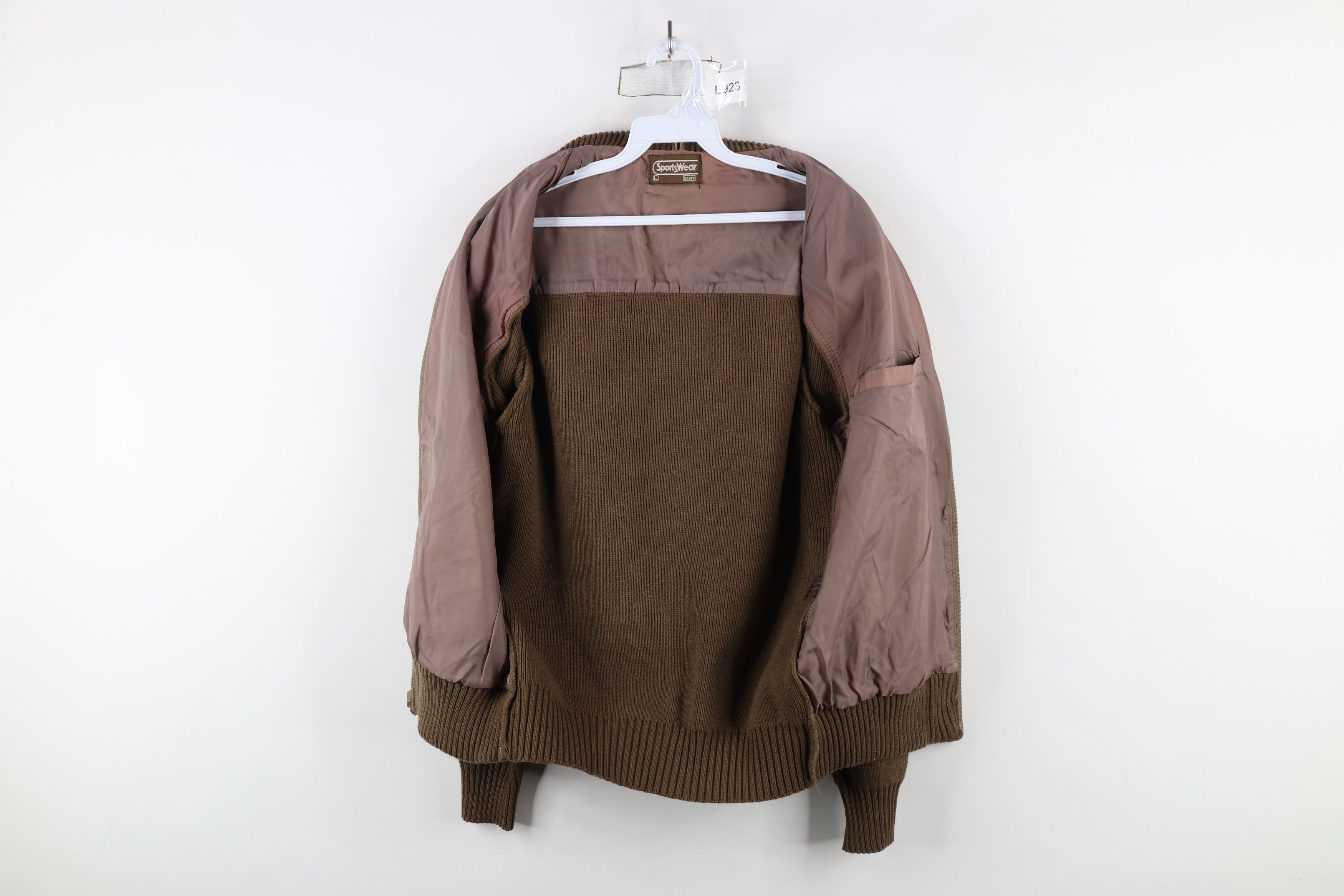 Vintage Vintage 70s Streetwear Leather Knit Sweater Jacket Swacket Size US L / EU 52-54 / 3 - 7 Thumbnail