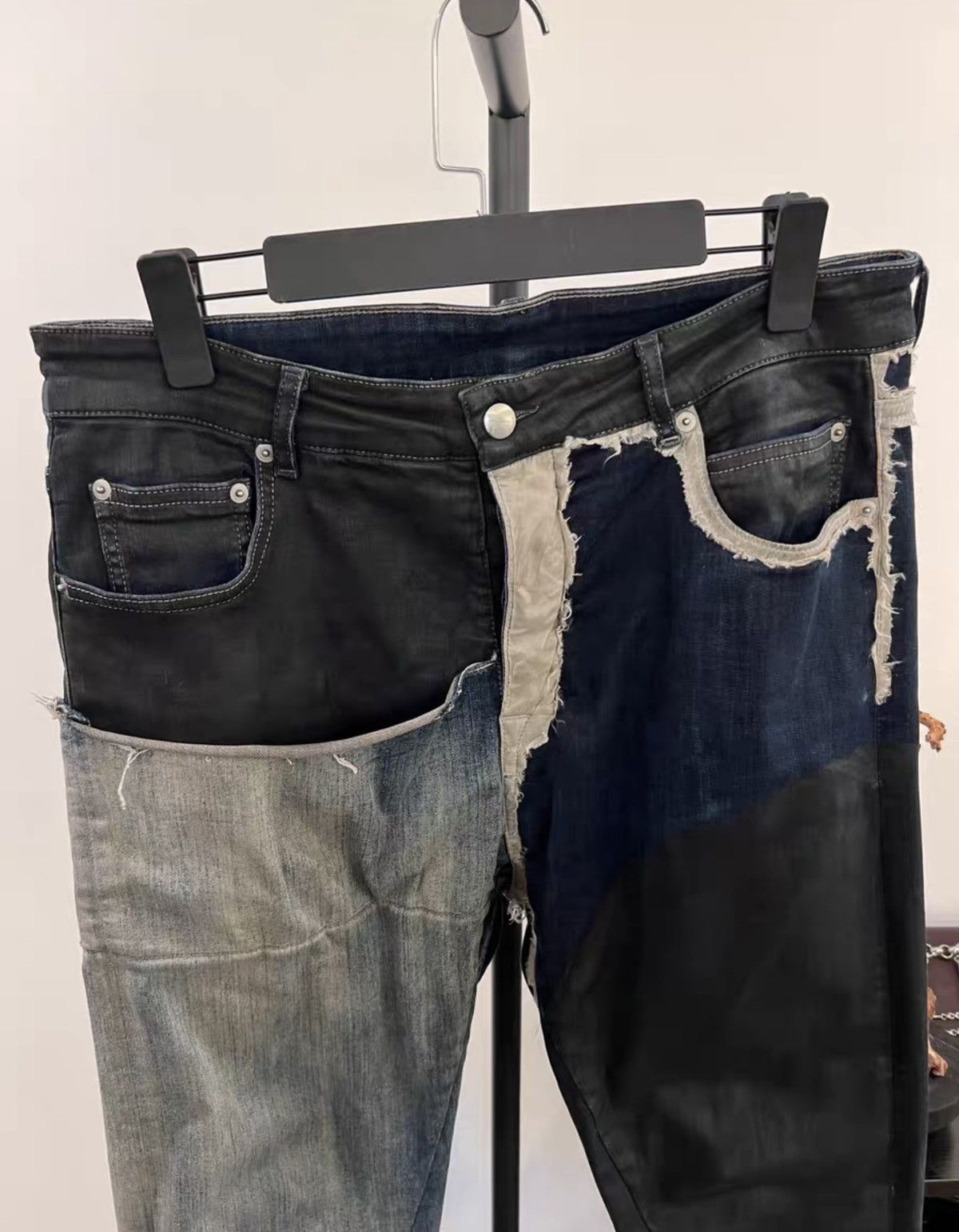 Rick Owens Rick Owens Runway Waxed Canvas&Denim Patchwork Cropped Pants Size US 34 / EU 50 - 3 Thumbnail