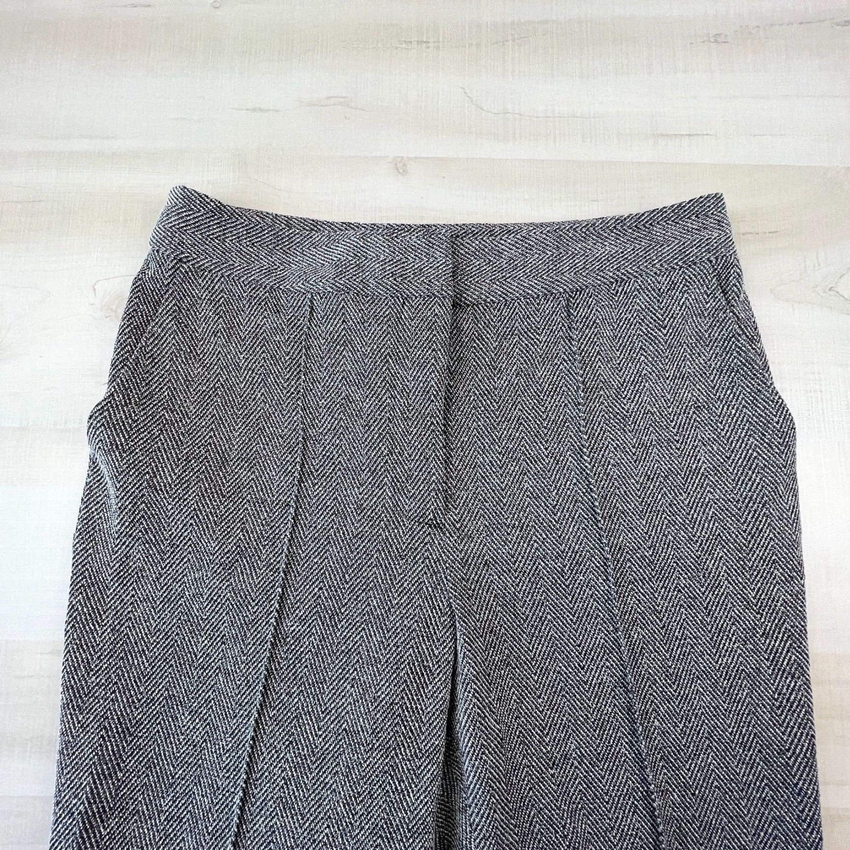 Vince Camuto Vince Camuto Womens Gray Herringbone Flat Front Tapered Leg Career Pants Size 12 Size 34" / US 12 / IT 48 - 2 Thumbnail