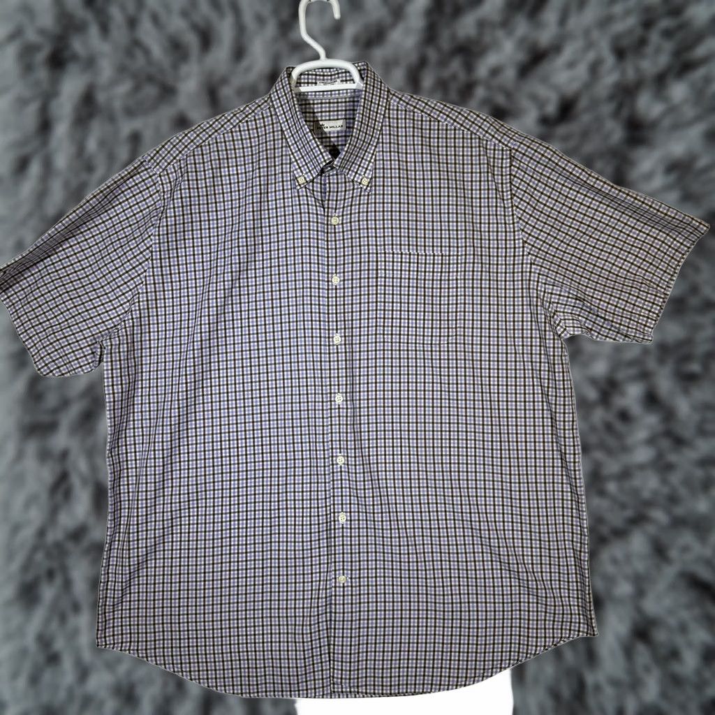 Peter Millar VINTAGE Peter Millar Shirt Mens 2XL Purple Brown Check Plaid Button Down Short Sleeve Size US XXL / EU 58 / 5 - 1 Thumbnail