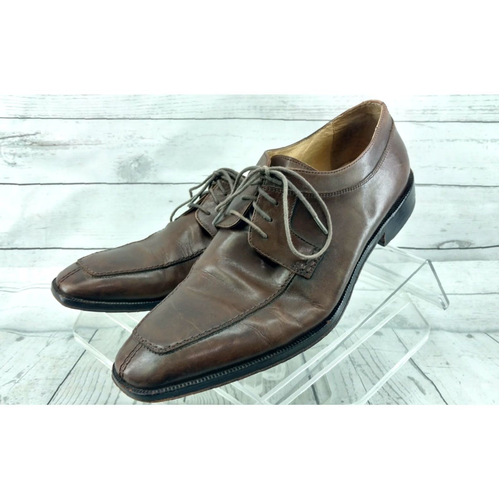 Johnston & Murphy JOHNSTON & MURPHY Mens Brown Oxfords size 10.5 with FLEX SYSTEM Dress Shoes MD8 Casual/Formal Leather Oxford Mens Shoes Brown Cognac Shoes Size US 11 / EU 44 - 3 Thumbnail
