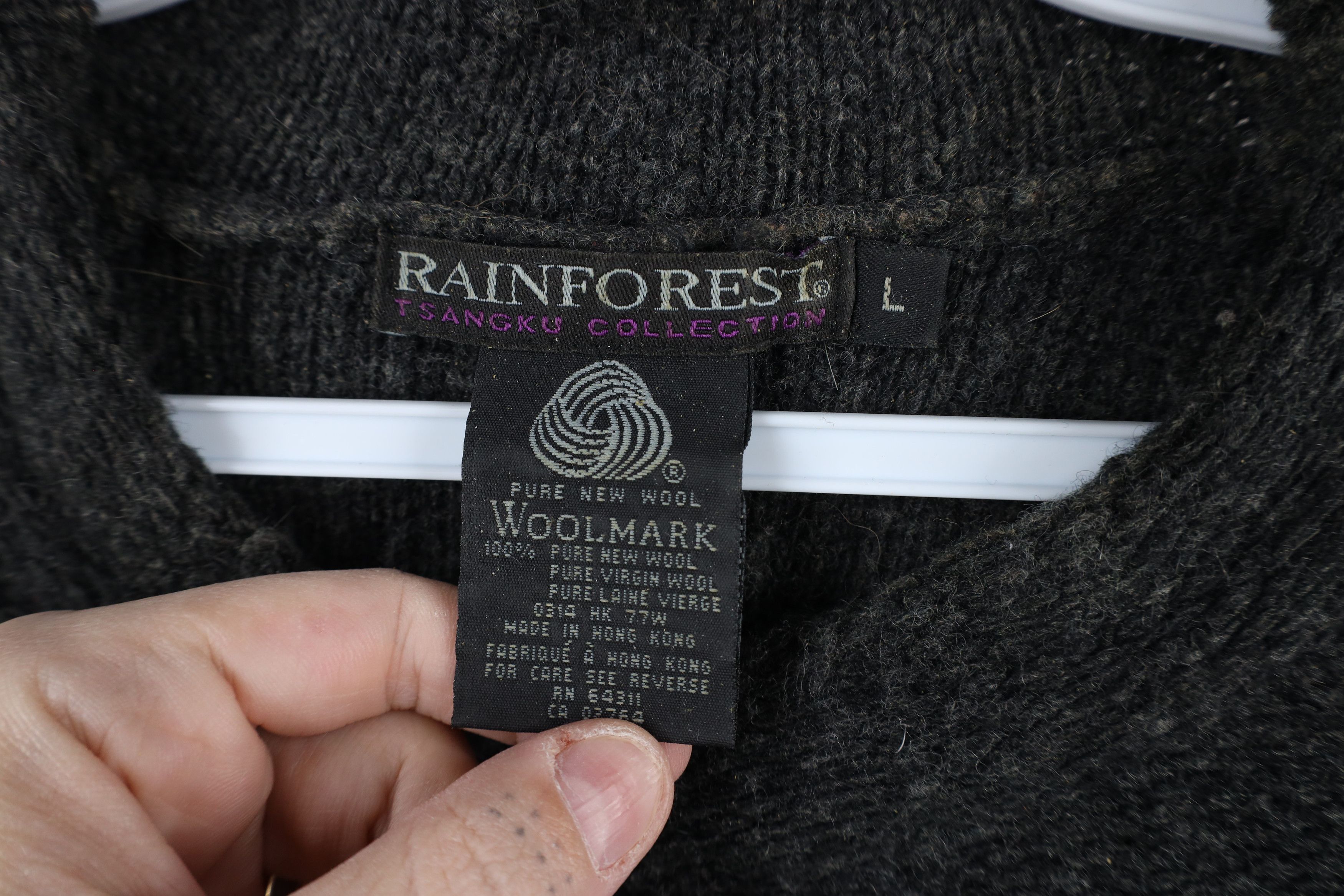 Vintage Vintage 90s Streetwear Ribbed Wool Knit Sweater Gray Size L / US 10 / IT 46 - 5 Thumbnail