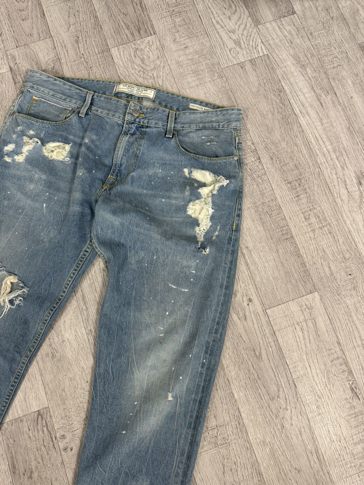 Guess Guess distressed denim selvedge jeans Size US 36 / EU 52 - 3 Thumbnail