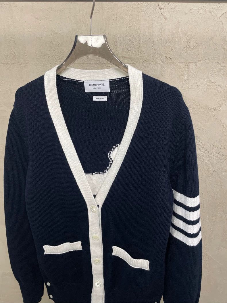 Thom Browne Thom browne Navy blue puppy knitted cardigan jacket 2504-Ne Size XS / US 0-2 / IT 36-38 - 3 Thumbnail