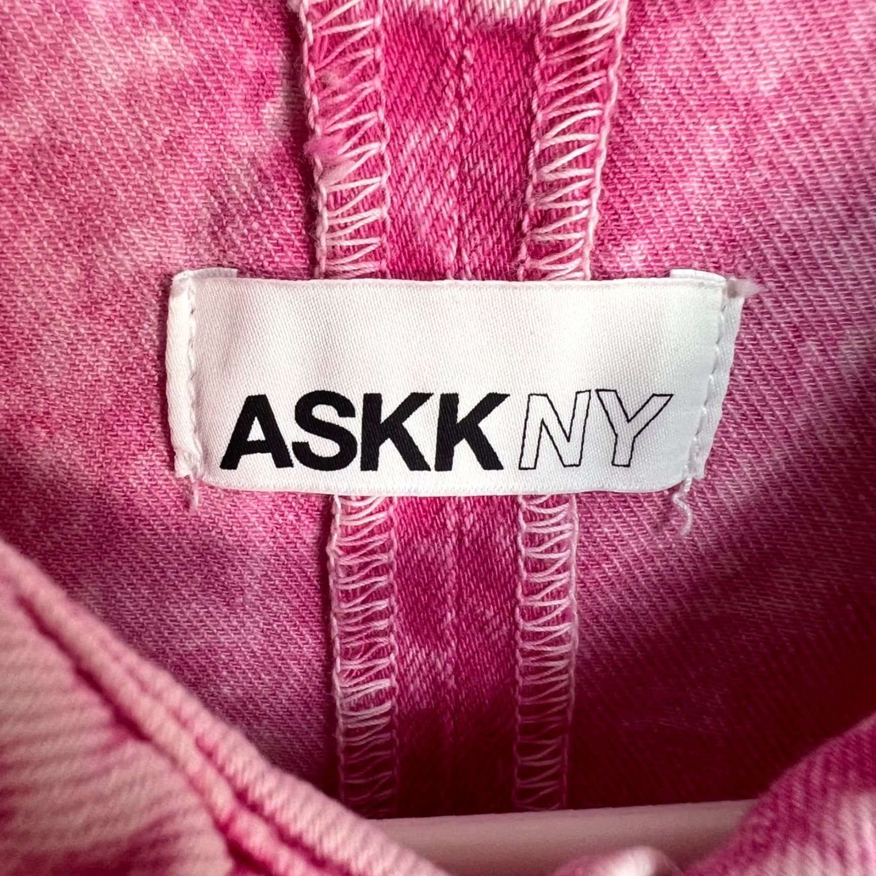 Vintage VINTAGE ASKK NY Pink Acid Wash Denim Jumsuit Size 3 Cotton Long Sleeve Button-Up Size XS / US 0-2 / IT 36-38 - 3 Thumbnail