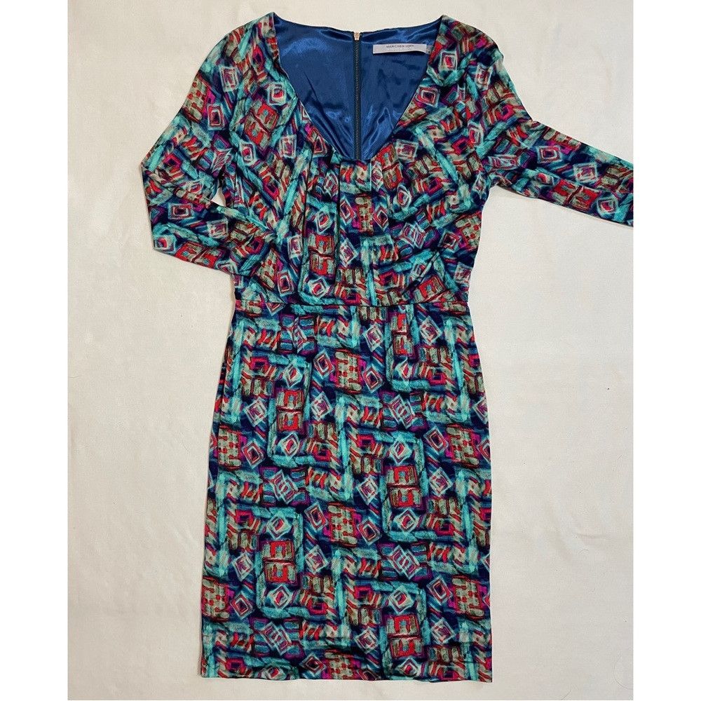 Marc Jacobs Marc New York Andrew Mark 3/4 Sleeve Pleated Bodycon Dress Size M / US 6-8 / IT 42-44 - 5 Thumbnail