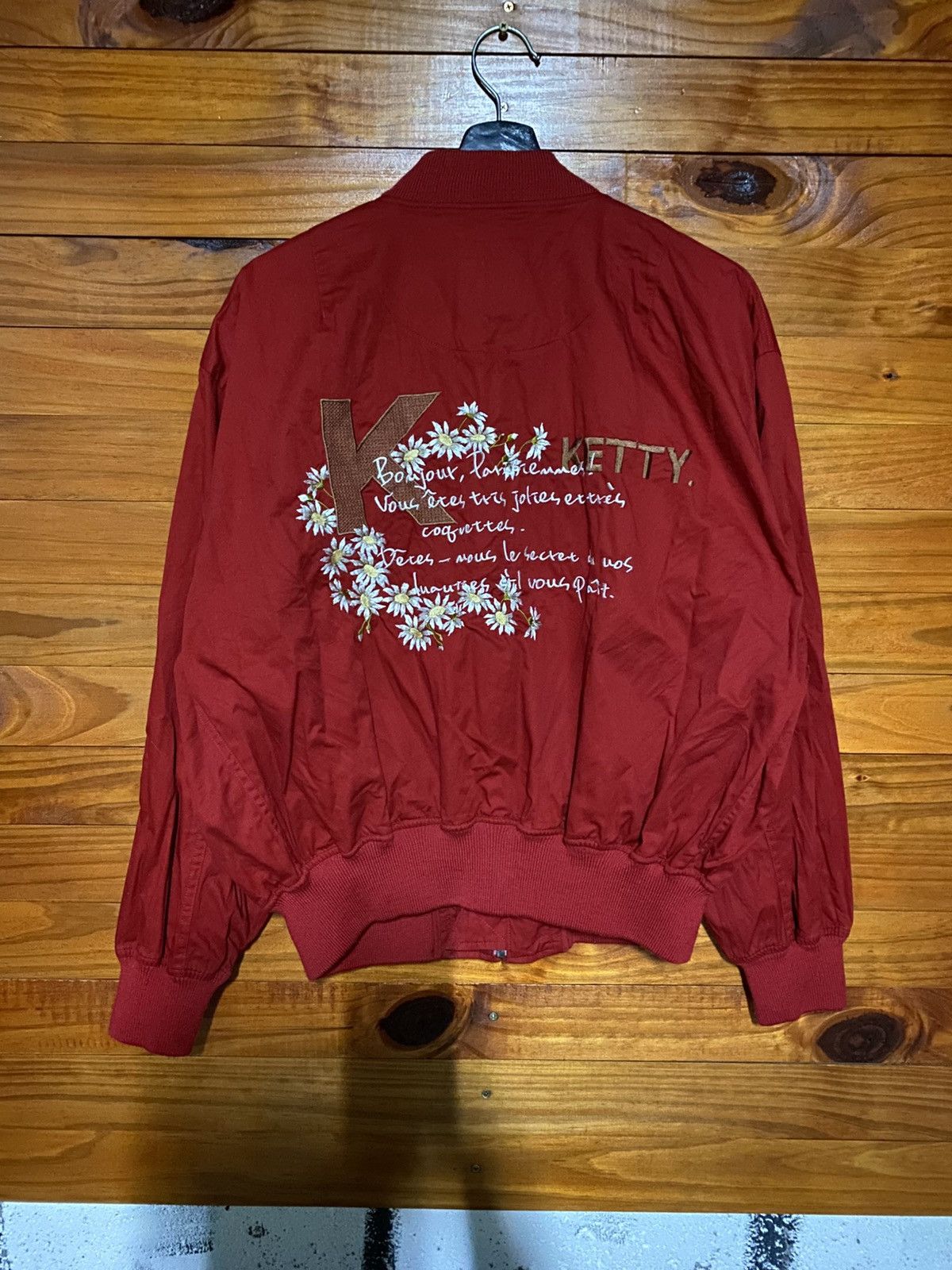 Japanese Brand Vintage Ketty S.A. Petit Coquilles Embroidered Bomber Jacket Size US L / EU 52-54 / 3 - 7 Thumbnail