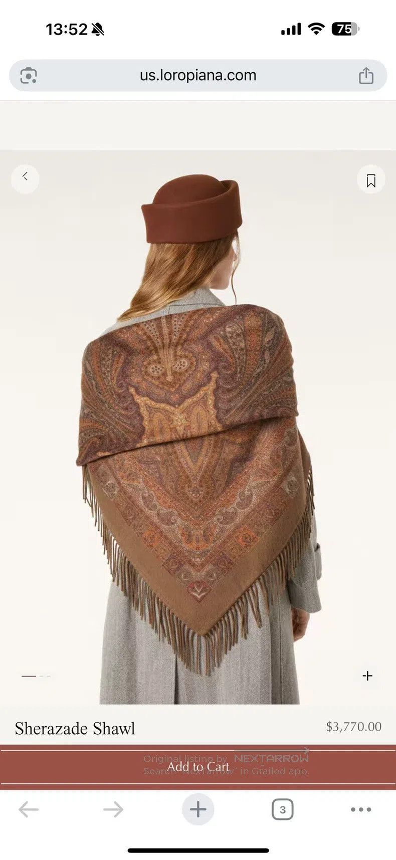 Loro Piana Loro Piana Paisley water ripple pure cashmere large shawl Size ONE SIZE - 9 Thumbnail