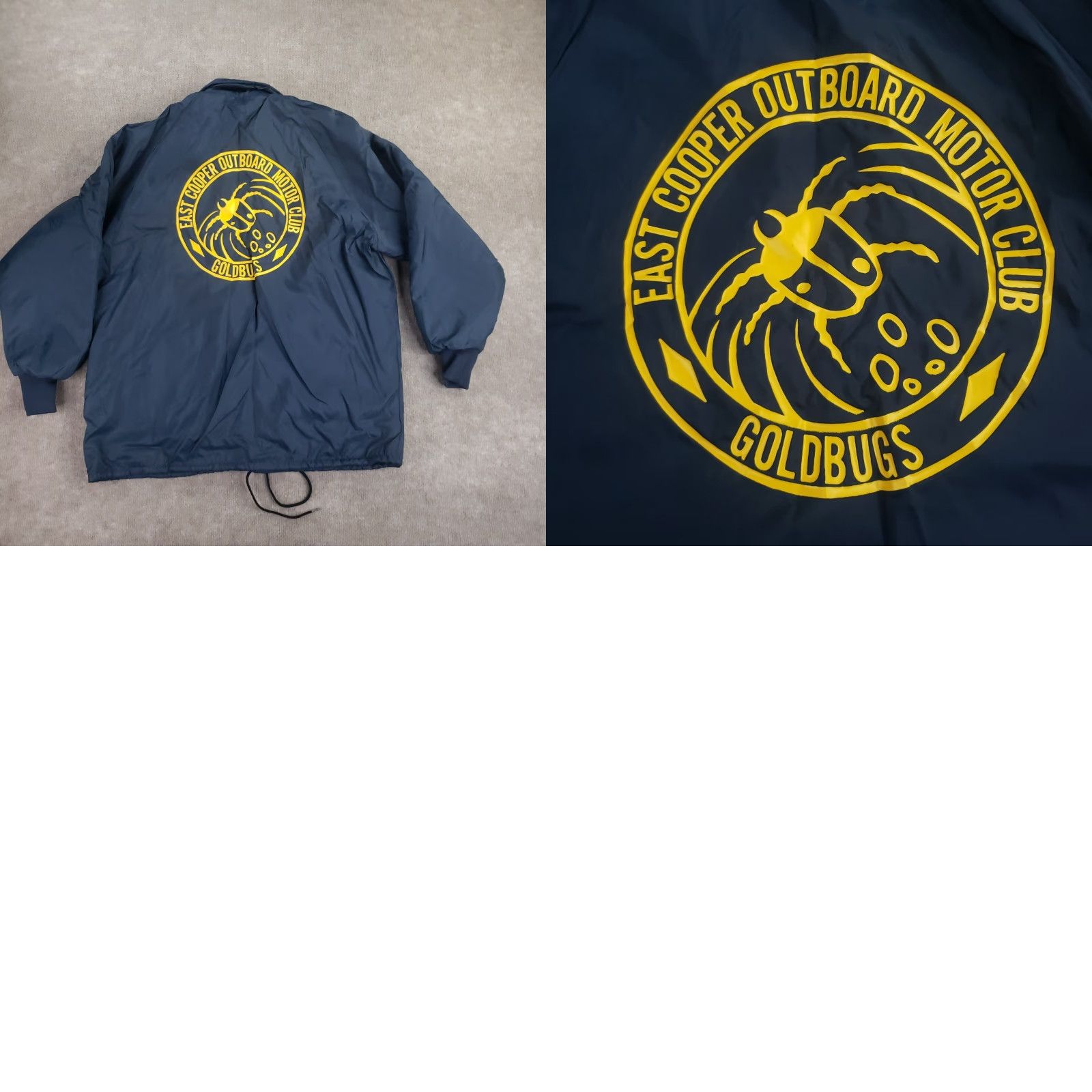 Dunbrooke Vtg Bomber Jacket Mens Large Blue Pla-Jac Dunbrooke Satin East Cooper Goldbugs Size US L / EU 52-54 / 3 - 8 Thumbnail