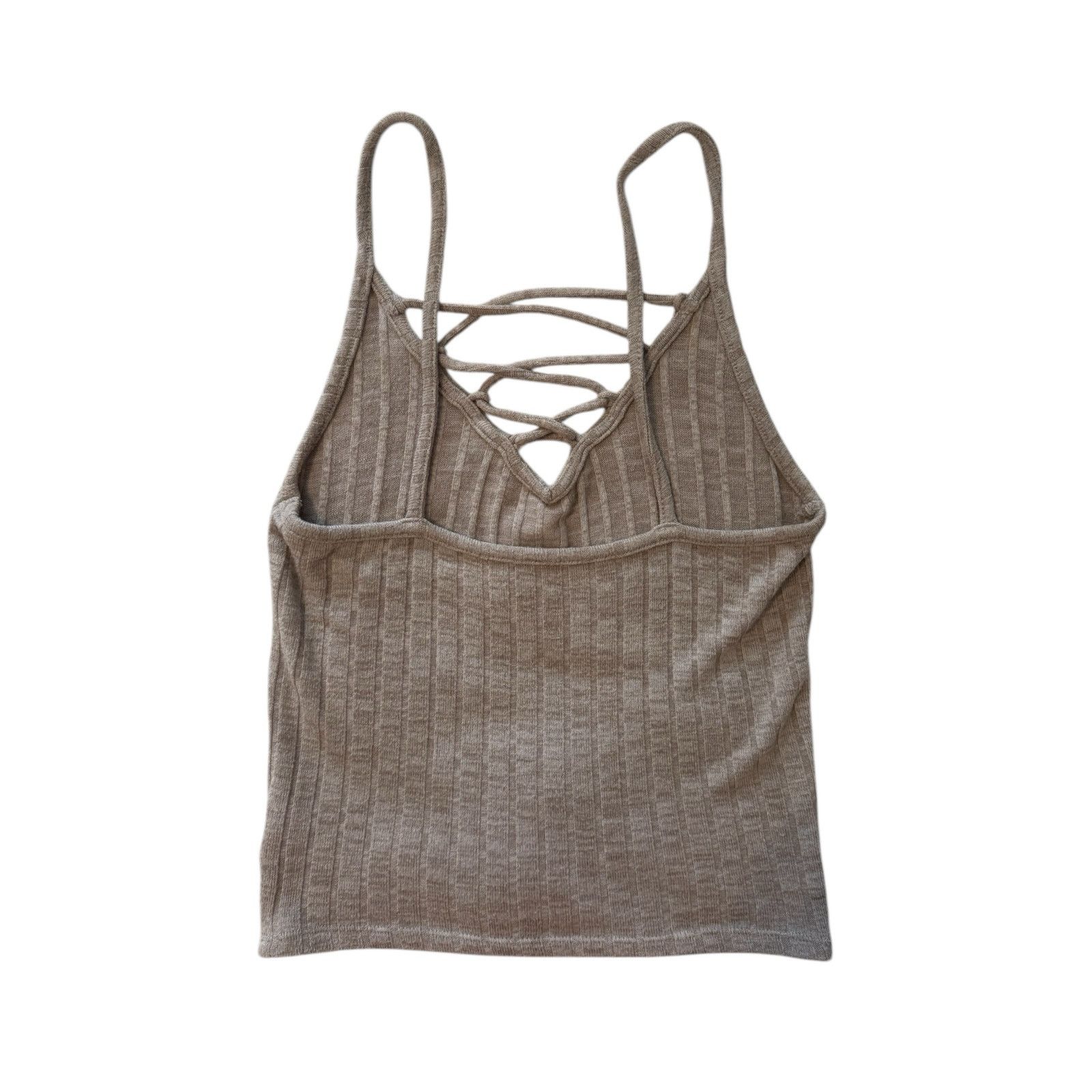 American Eagle Outfitters American Eagle Small Ribbed Knit Criss Cross Front Tank Top Size S / US 4 / IT 40 - 2 Thumbnail