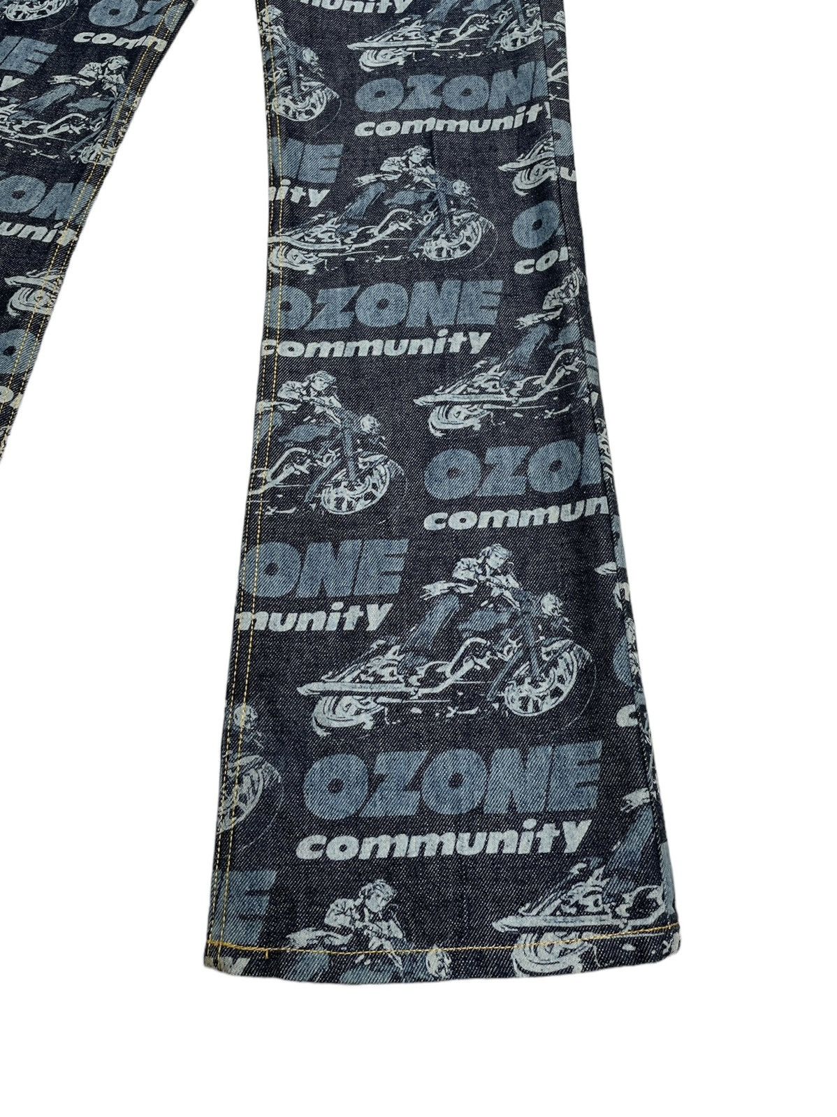 If Six Was Nine × Japanese Brand × Le Grande Bleu (L.G.B.) Very Rare Vintage Brand Ozone Full Print Flared Jeans 1990s Size US 26 / EU 42 - 8 Thumbnail