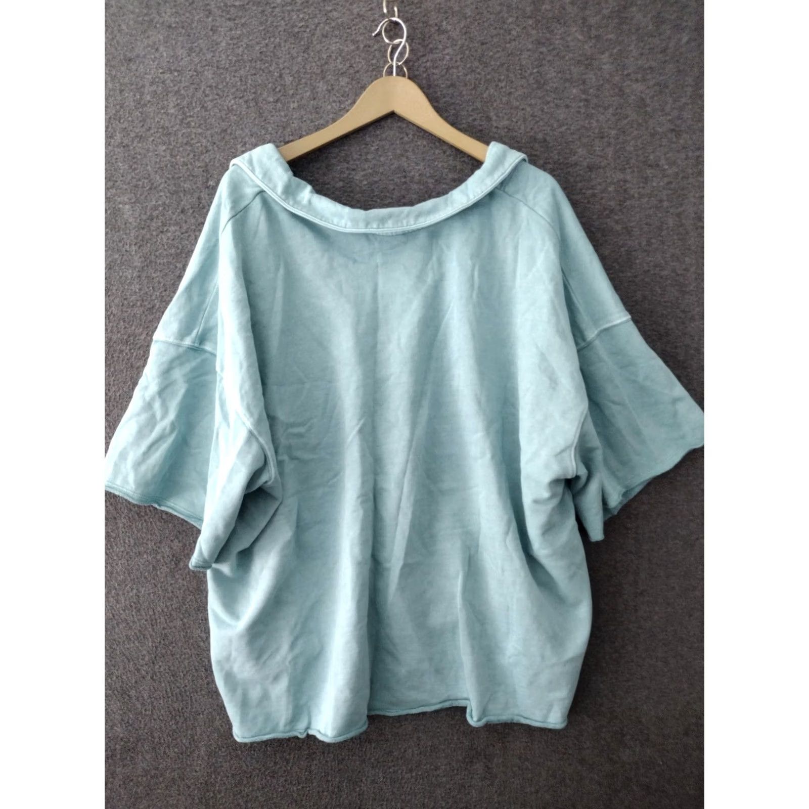 Vintage Universal Thread Polo Shirt Womens 4X Aqua Blue Collared Short Sleeve Cropped 90s Theme, Casual, All Seasons, Machine Washable, Plus Size Size XXL / US 16-18 / IT 52-54 - 2 Thumbnail