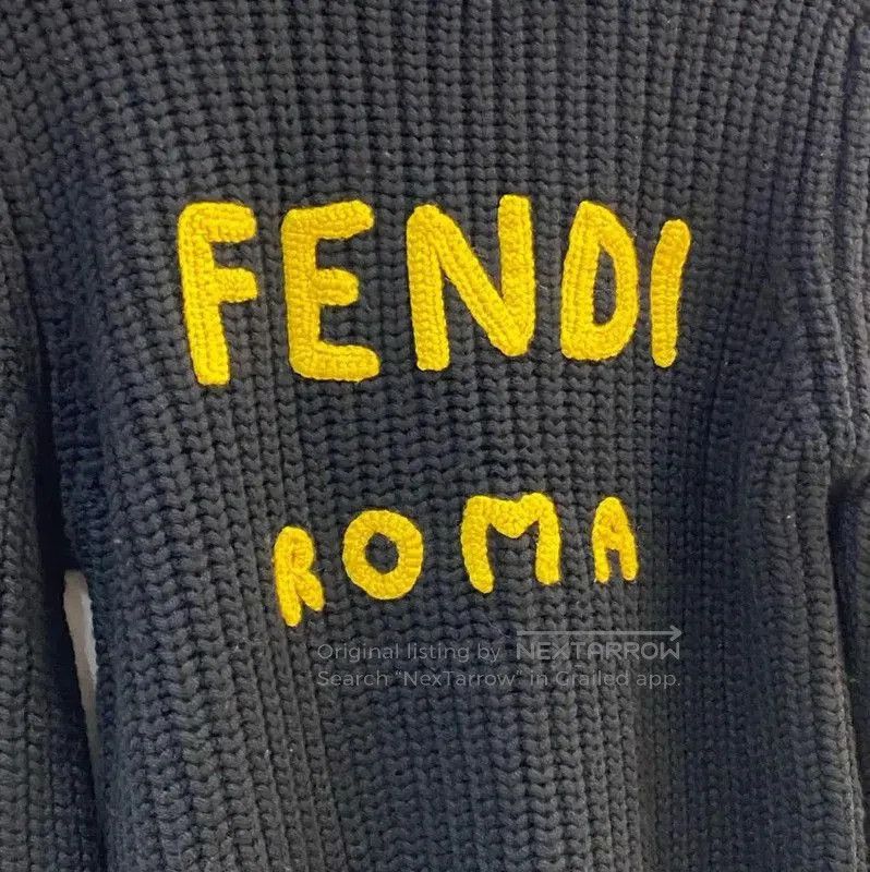 Fendi Fendi Black Cotton Knit Sweater for Men . Size US S / EU 44-46 / 1 - 4 Thumbnail