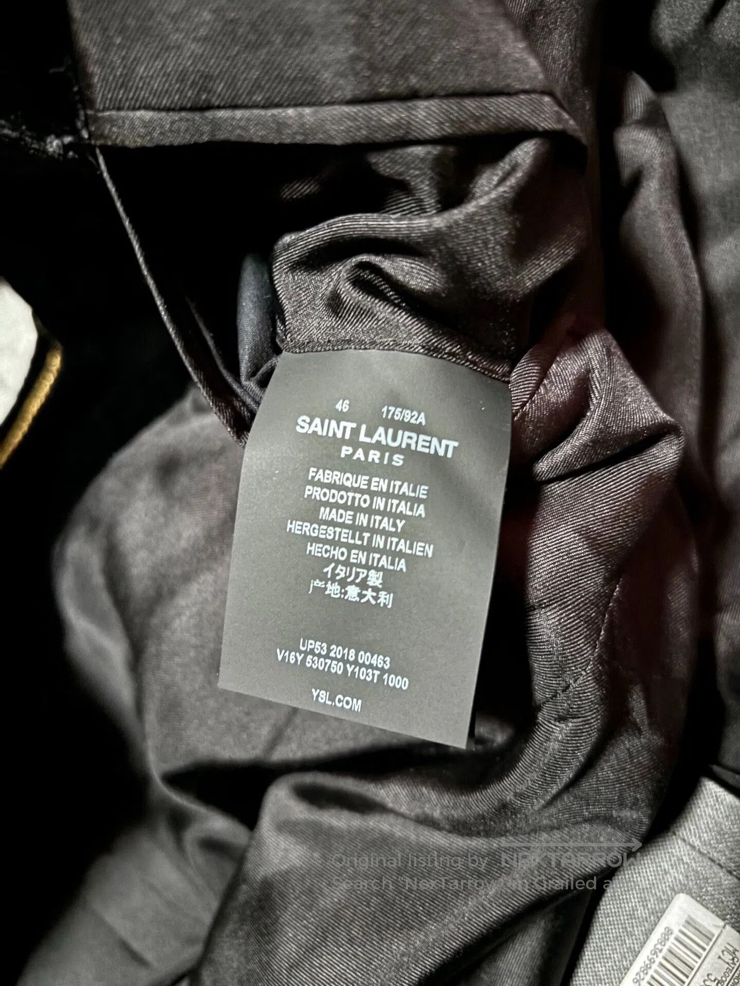 Saint Laurent Paris Saint Laurent Velvet Suit with Gold Accents. Size US S / EU 44-46 / 1 - 6 Thumbnail