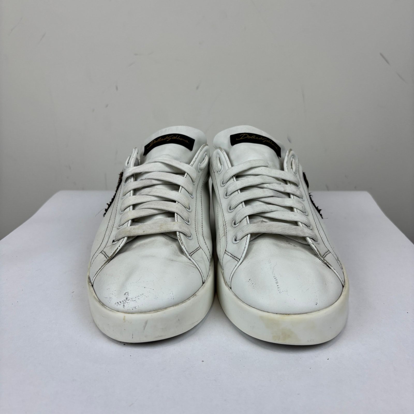 Dolce & Gabbana Dolce & Gabbana Portofino Crown Patch Leather Sneakers 9 Size US 9 / EU 42 - 2 Thumbnail