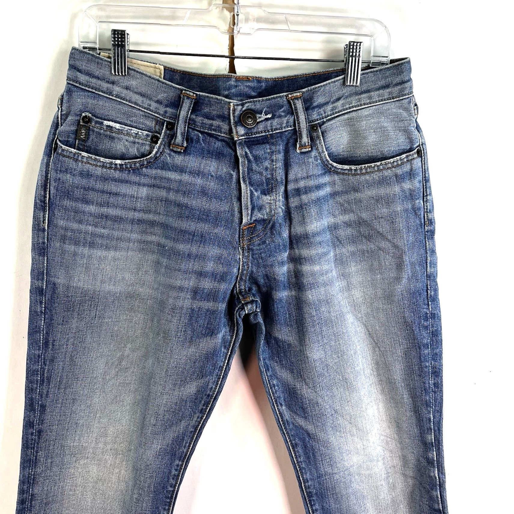 Abercrombie & Fitch Abercrombie & Fitch Denim Jeans Mens 31 Skinny Blue Vintage 90s USA Slim 5-Pocket Distressed Denim Blue jeans Mens Size 31 x 30 Size US 31 - 2 Thumbnail