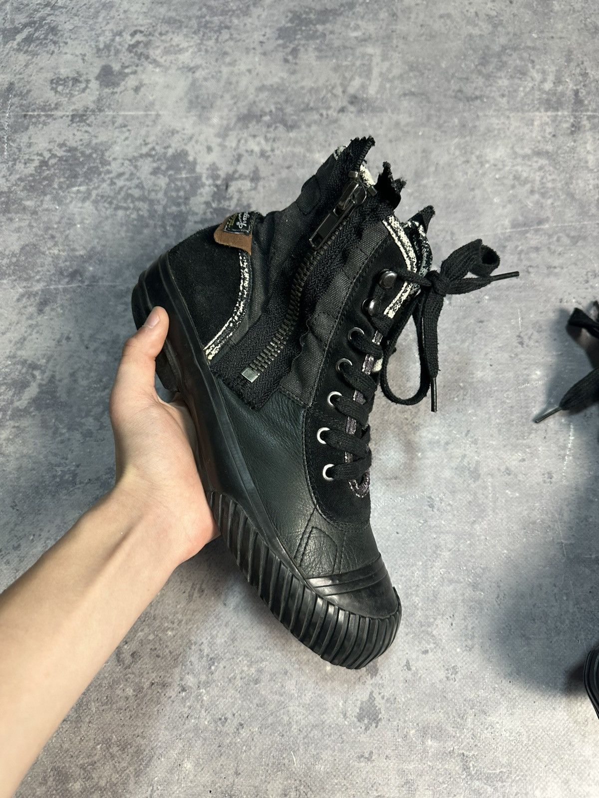 Replay Vintage washed leather combat boots y2k Dirk bikkembergs Size US 9 / EU 42 - 2 Thumbnail