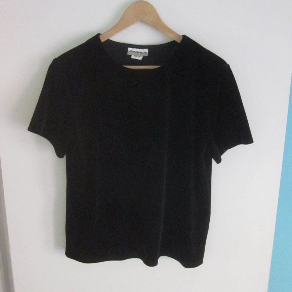 Other VINTAGE 1960's Black Velour / Velvet Tee Size M Made in USA Size M / US 6-8 / IT 42-44 - 2 Thumbnail