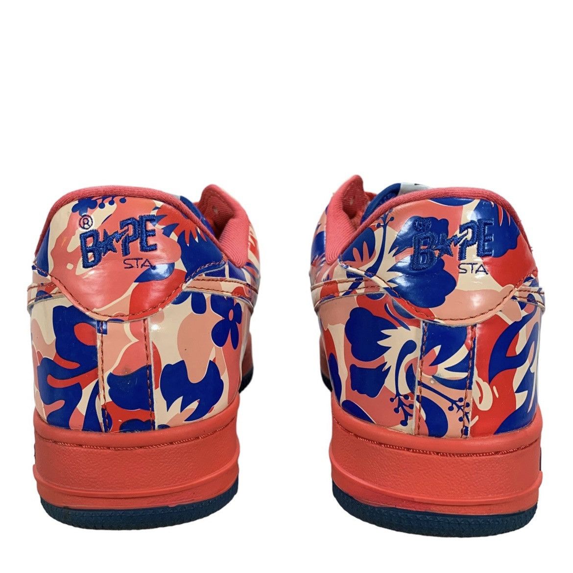 Vintage A Bathing Ape Bape Red Blue Aloha Hawaiian Sneakers