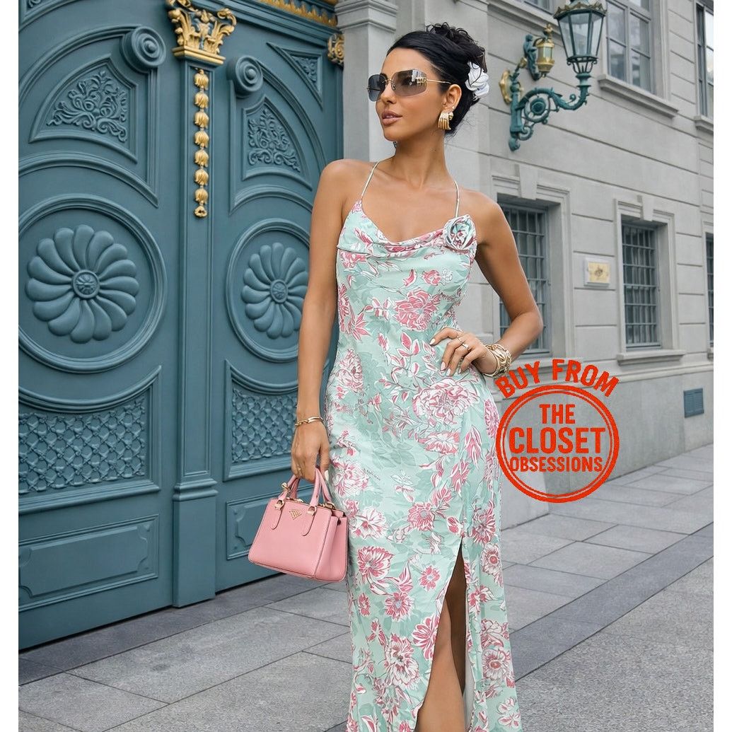 flowy midi dress zara Blogger Favorite Floral NWT Black dress